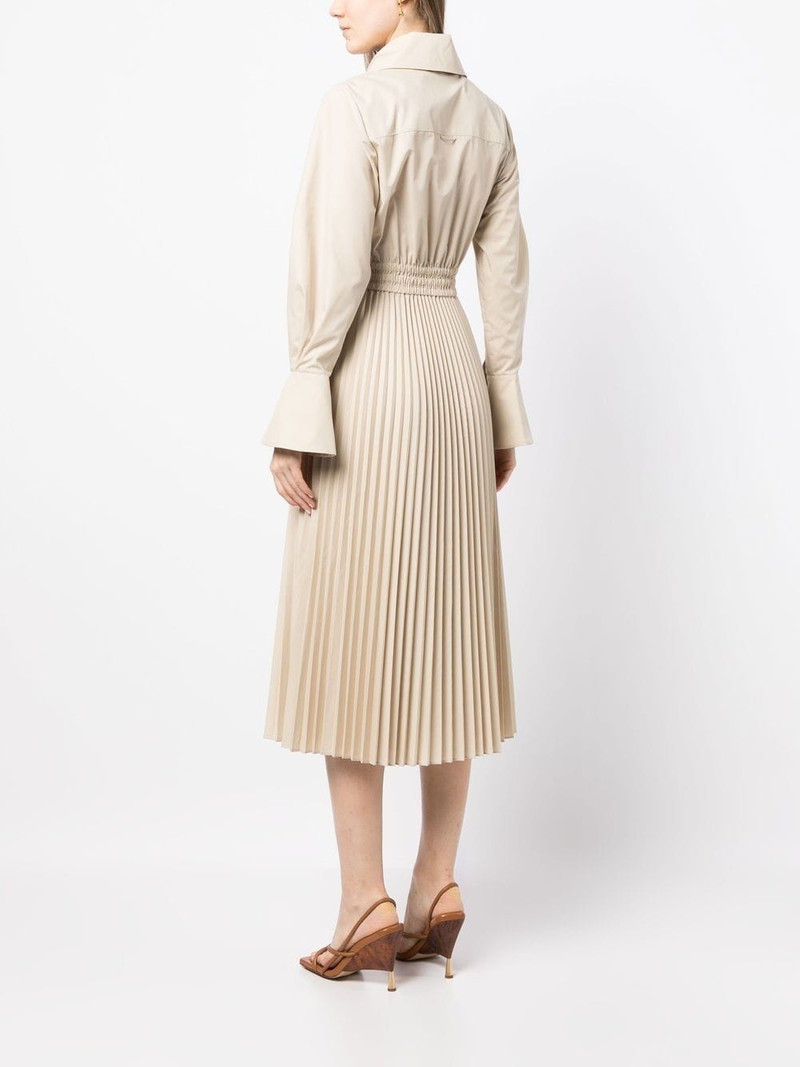 oversized-collar pleated shirt dress 4