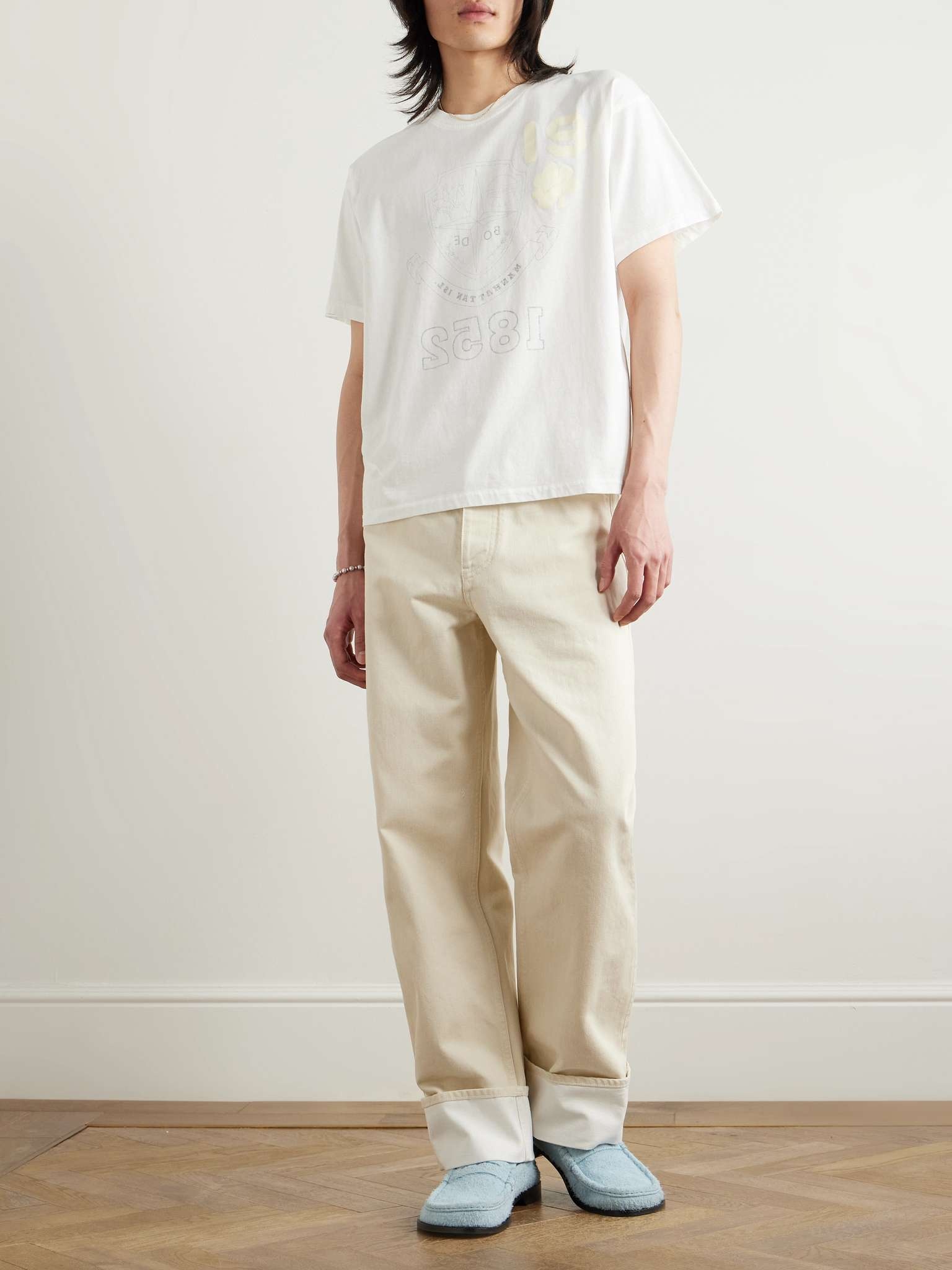 Cropped Reversible Printed Cotton-Jersey T-Shirt - 2
