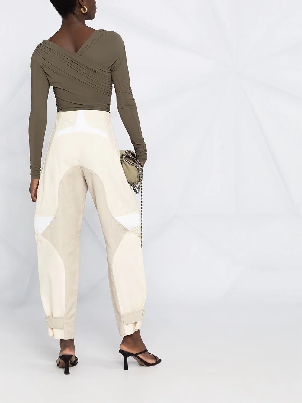 panelled tapered trousers - 4