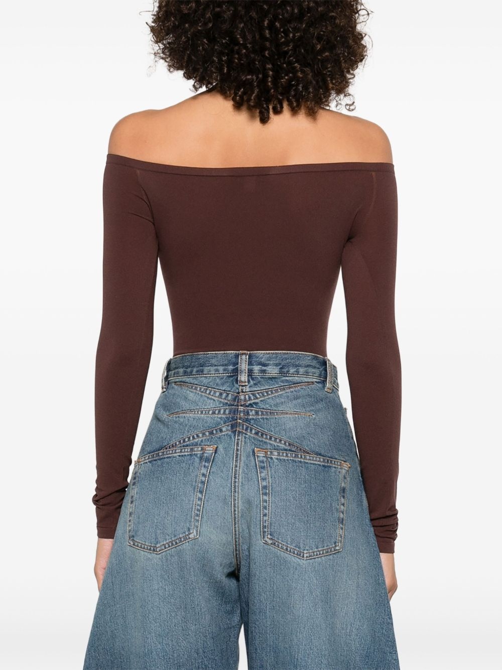 long-sleeve off-shoulder bodysuit - 4
