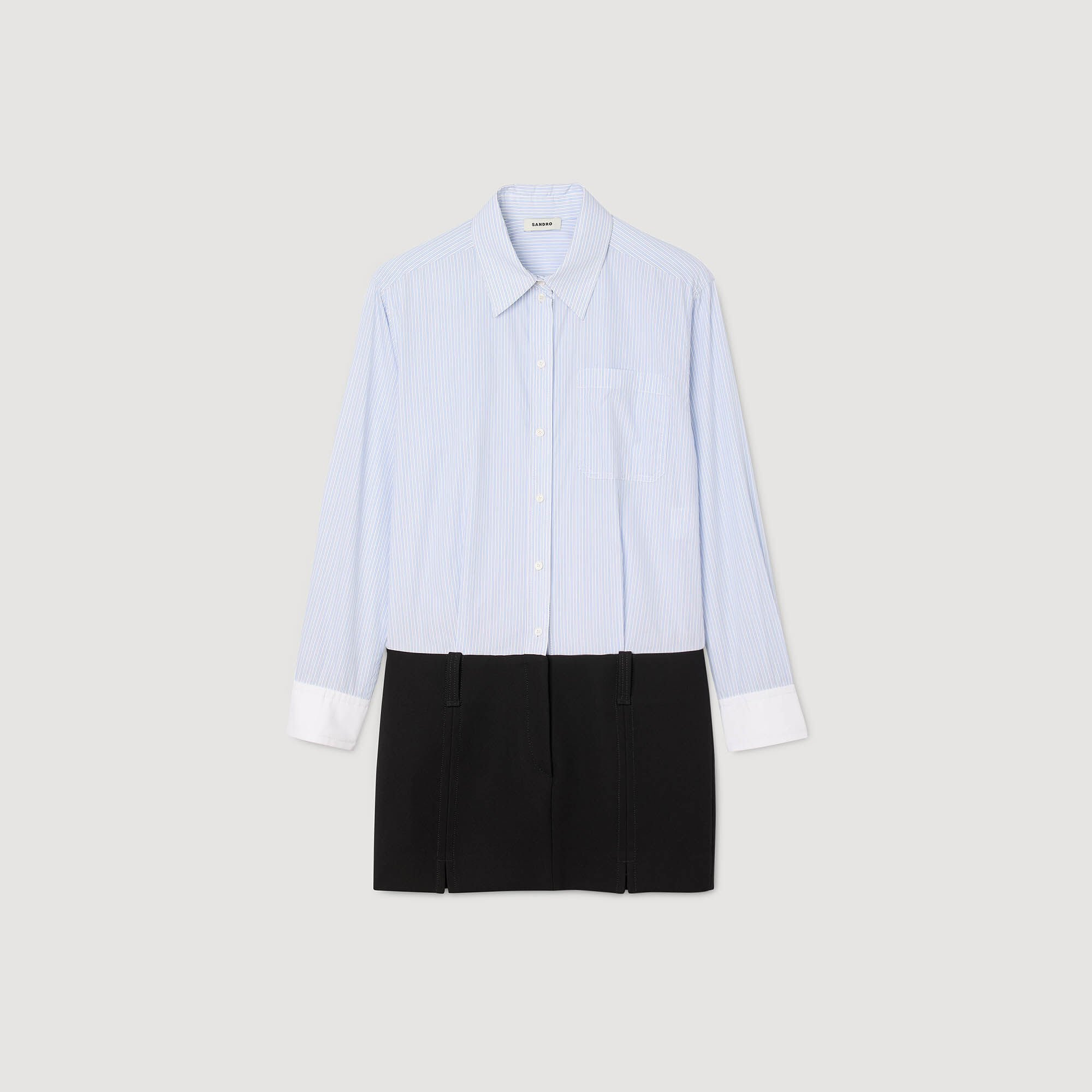 MINI DRESS WITH DUAL MATERIALS - 6