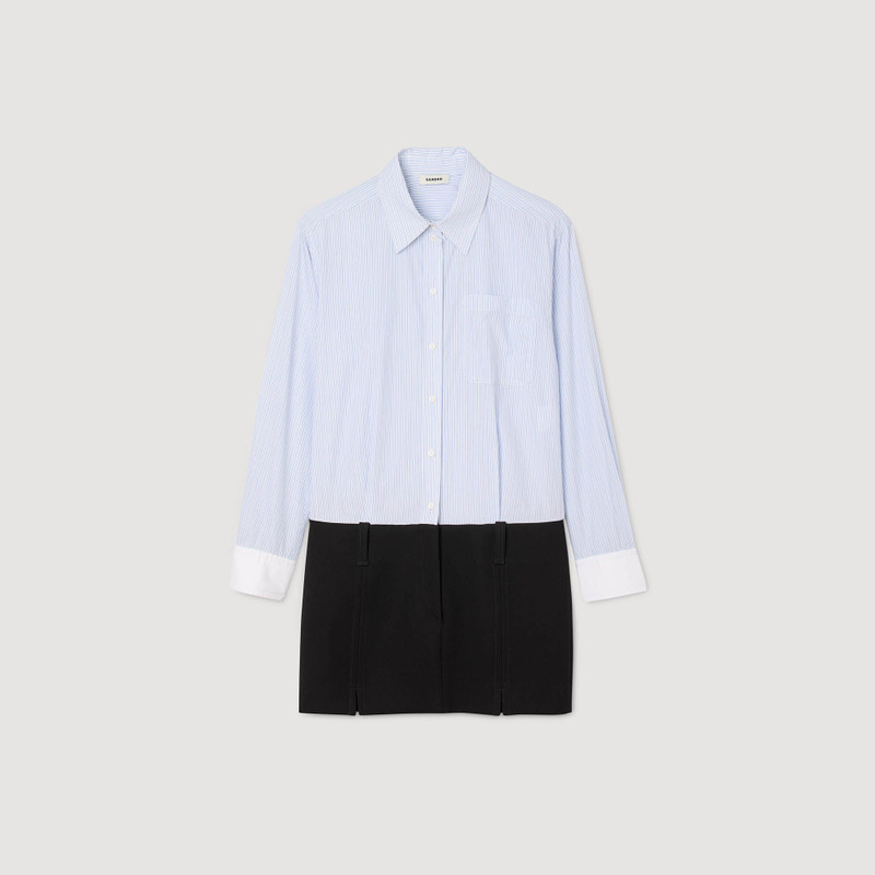 MINI DRESS WITH DUAL MATERIALS 1