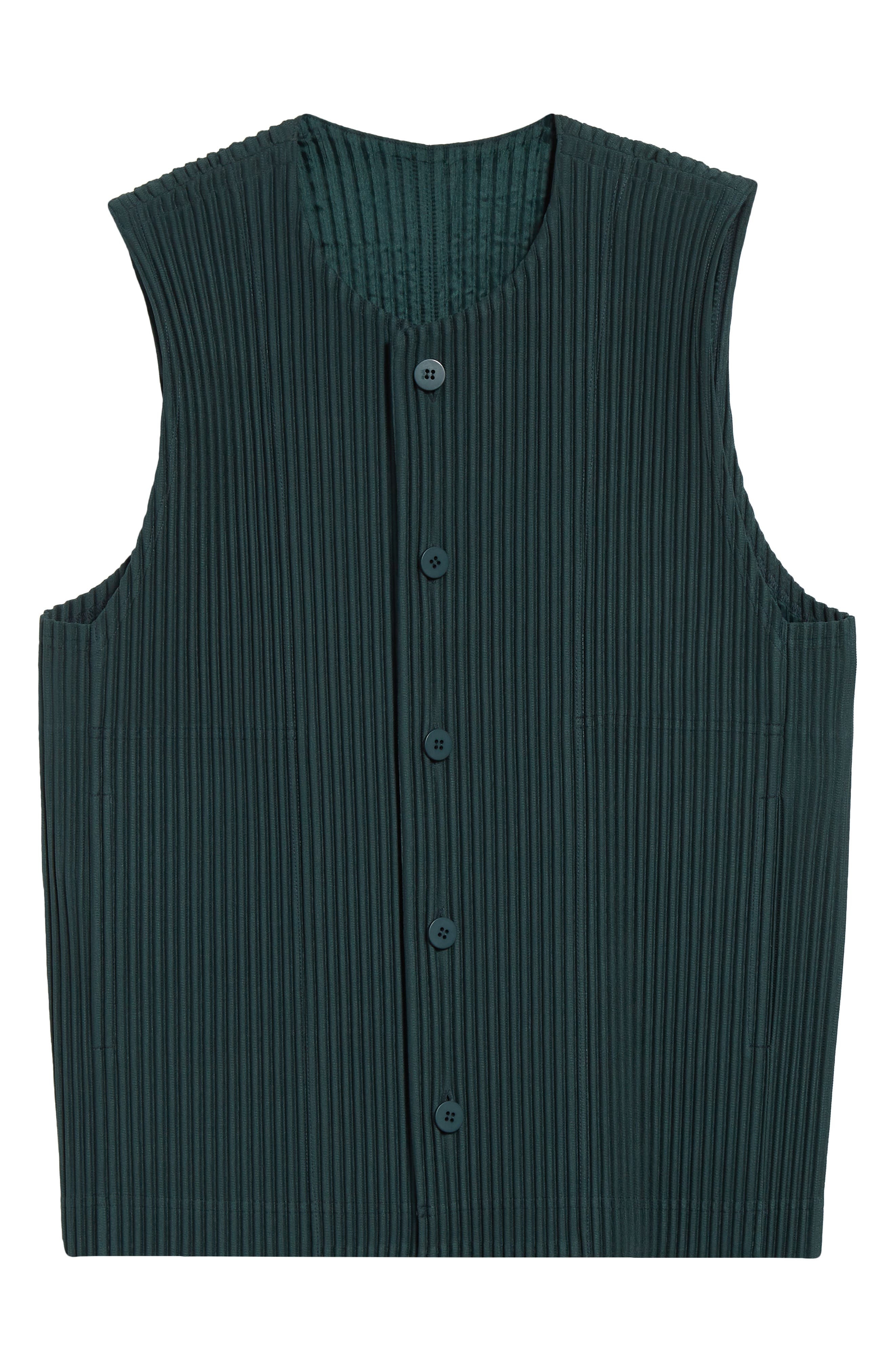 Homme Plissé Issey Miyake Tailored Pleats 1 Vest in Evergreen at Nordstrom - 7