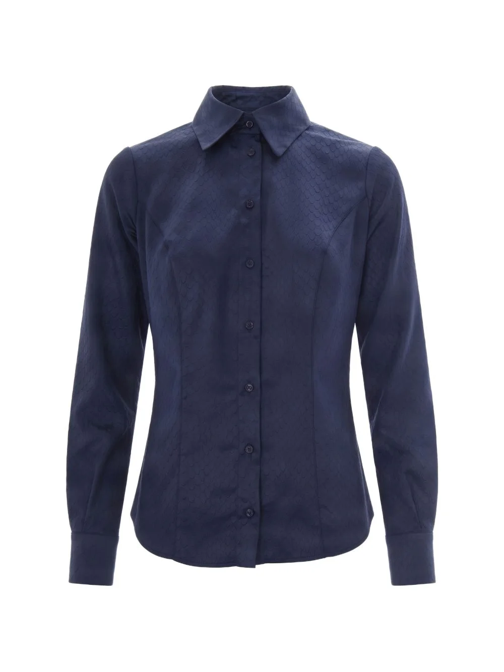 snake-effect long-sleeve shirt - 1