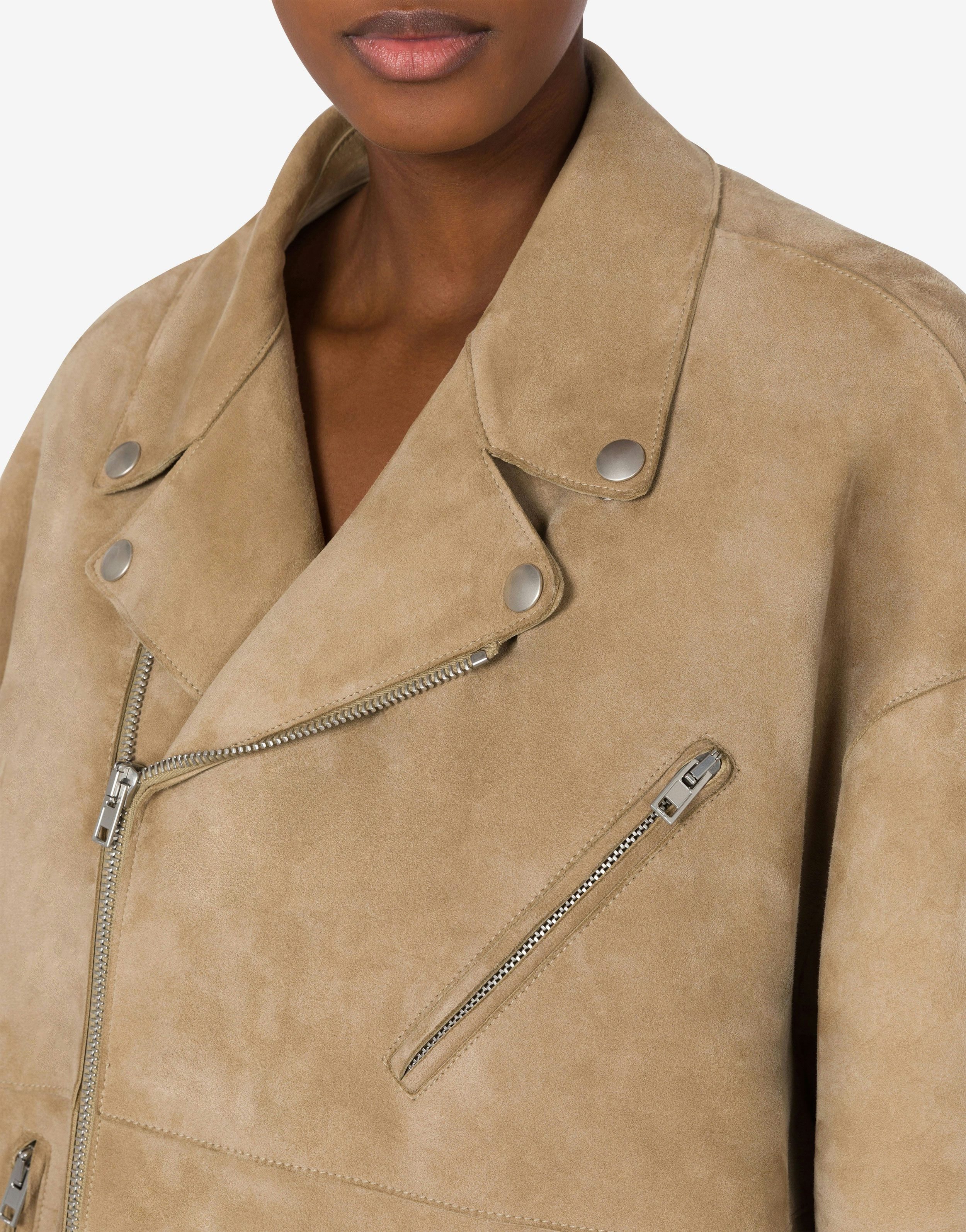 OVERSIZE BIKER JACKET IN SUEDE - 4