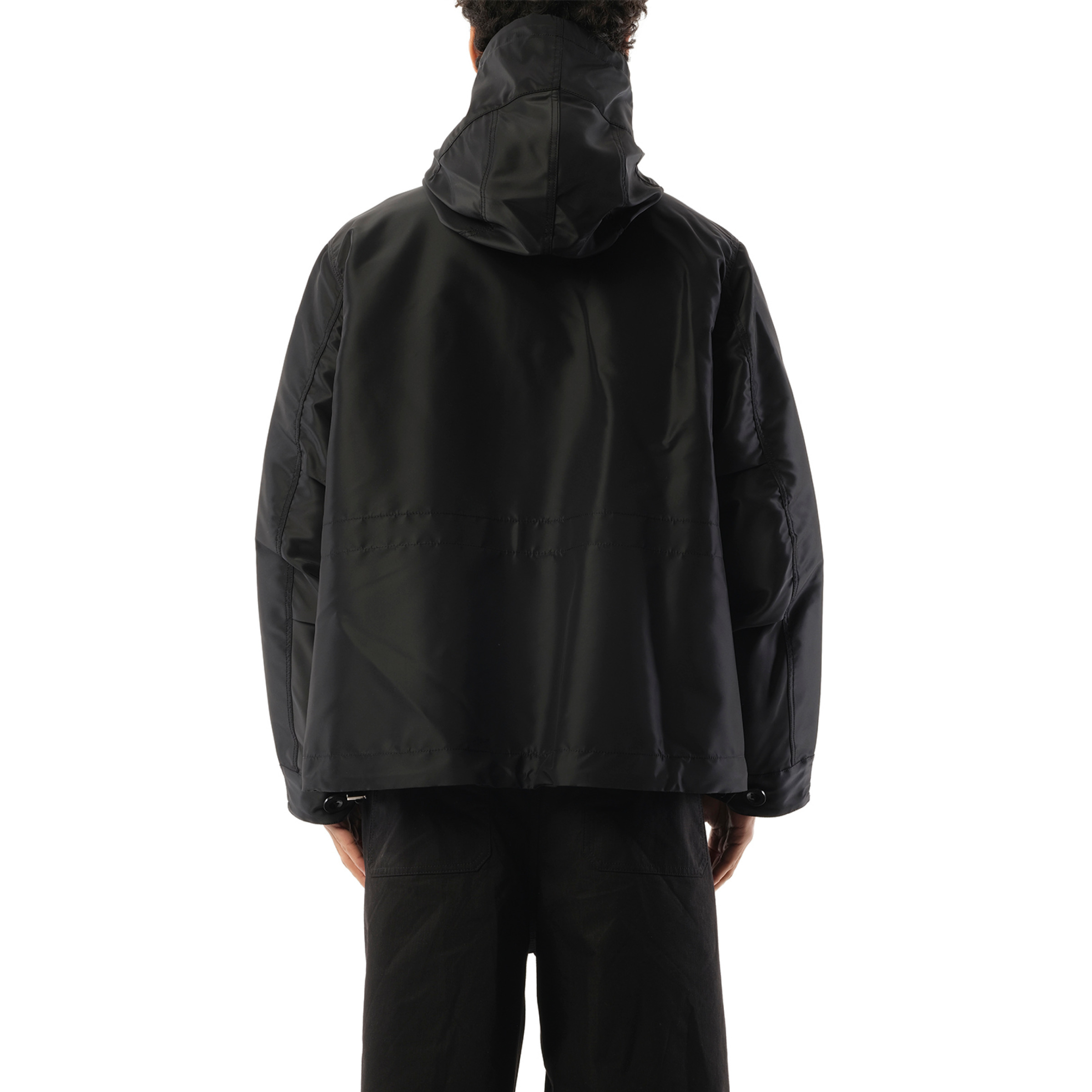 Balloon Nylon Twill x Sponge Sweat Hoodie in Black - 6