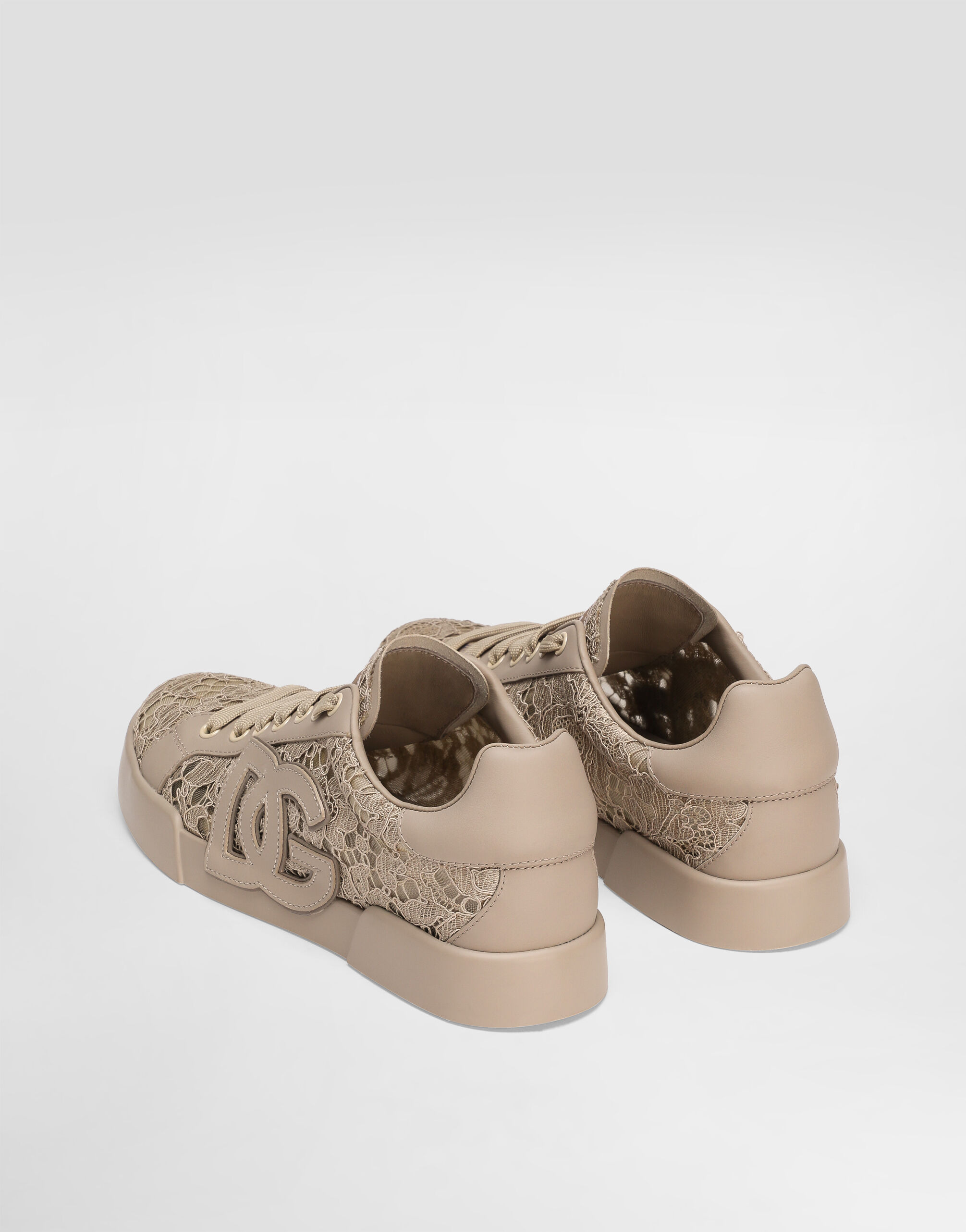 Portofino light strobel sneakers in taormina lace and calfskin - 3
