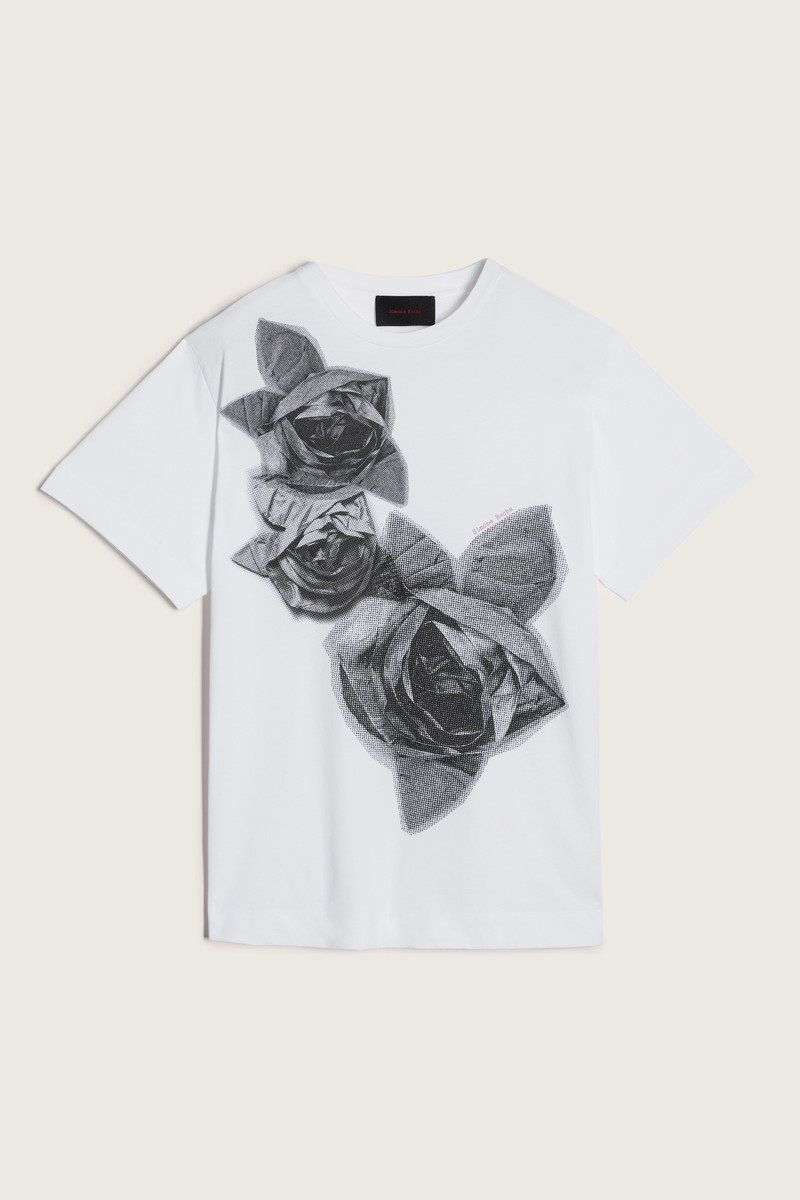 Rasterised Pressed Rosette Print T-Shirt 1