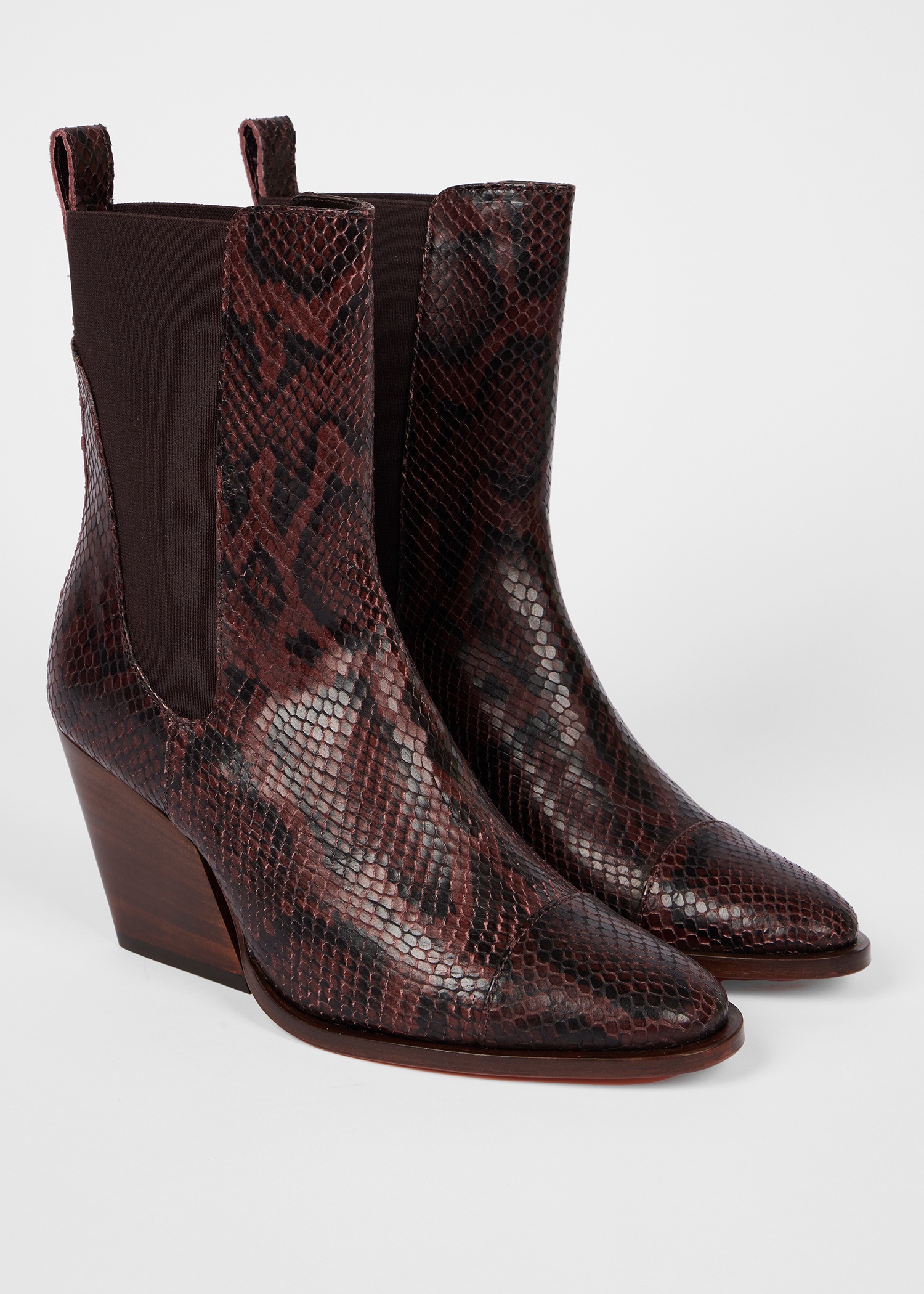 Women's Brown 'Topaz' Snake-Embossed Boots - 3