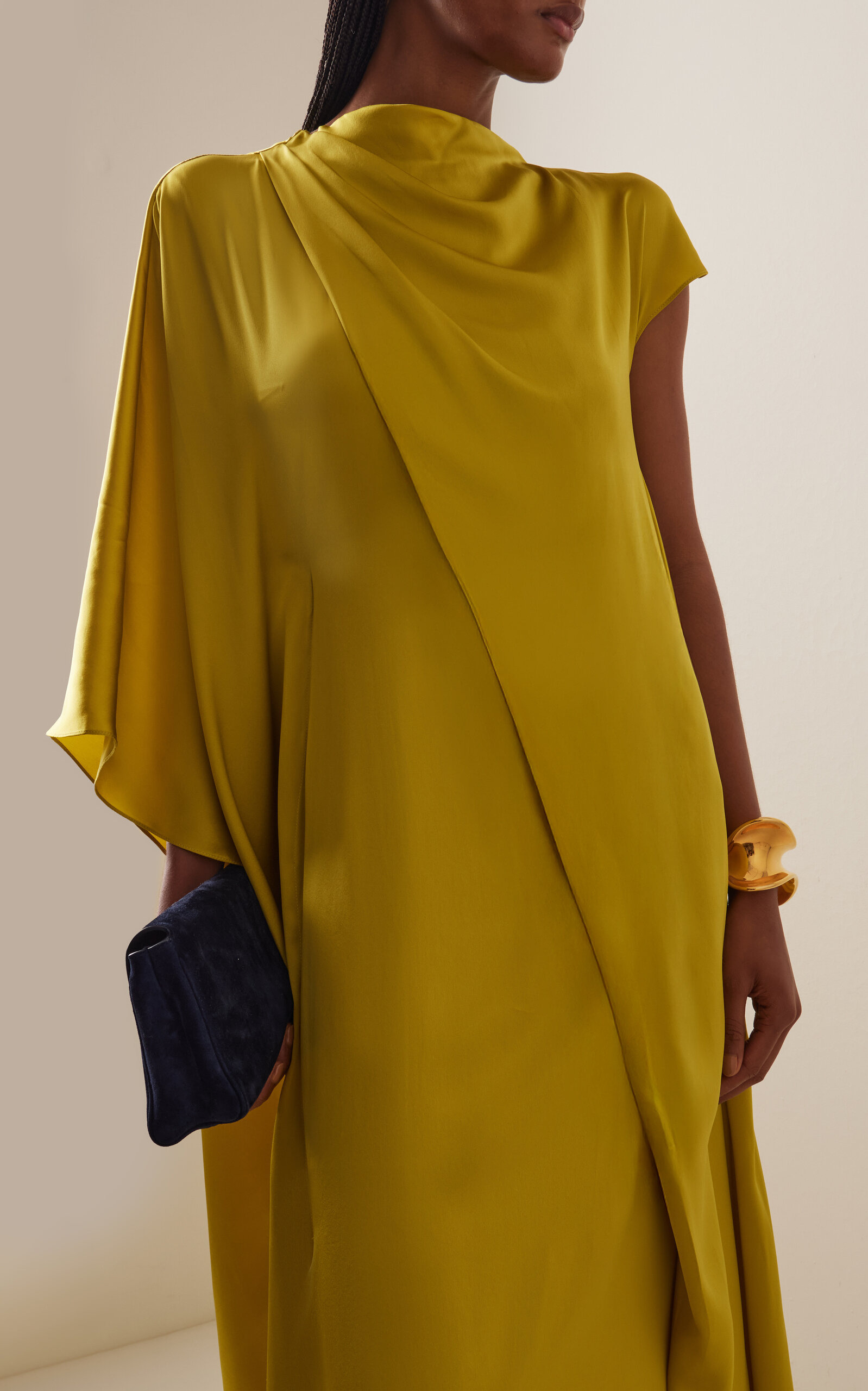 Hiba Silk-Satin Dress yellow - 3