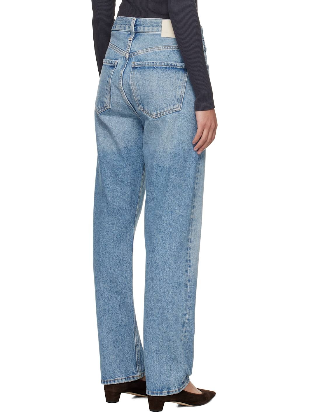 Blue Blaine High Rise Straight Jeans - 3