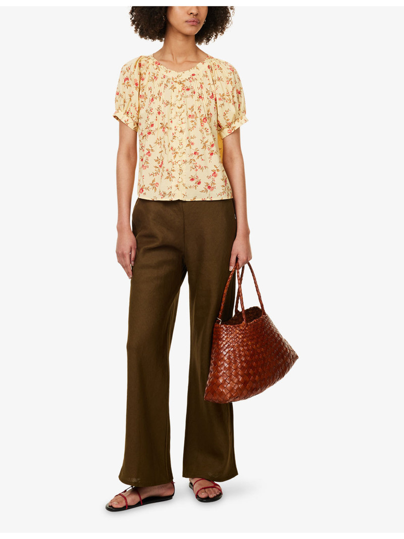 Reformation Calia Flora-Printed Cotton-Blend Top outlook