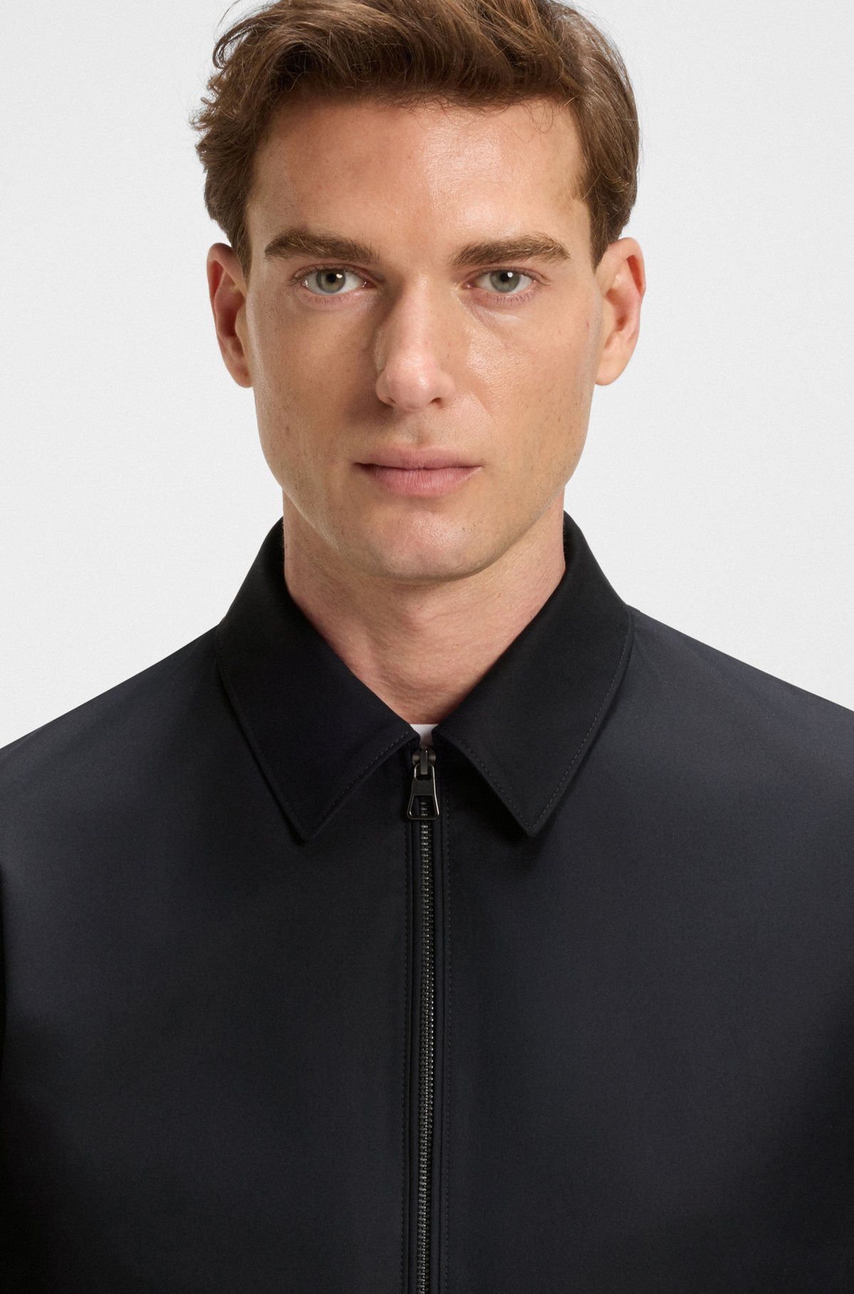 BECKHAM X BOSS COTTON-BLEND JACKET WITH ZIPPED CLOSURE - 5