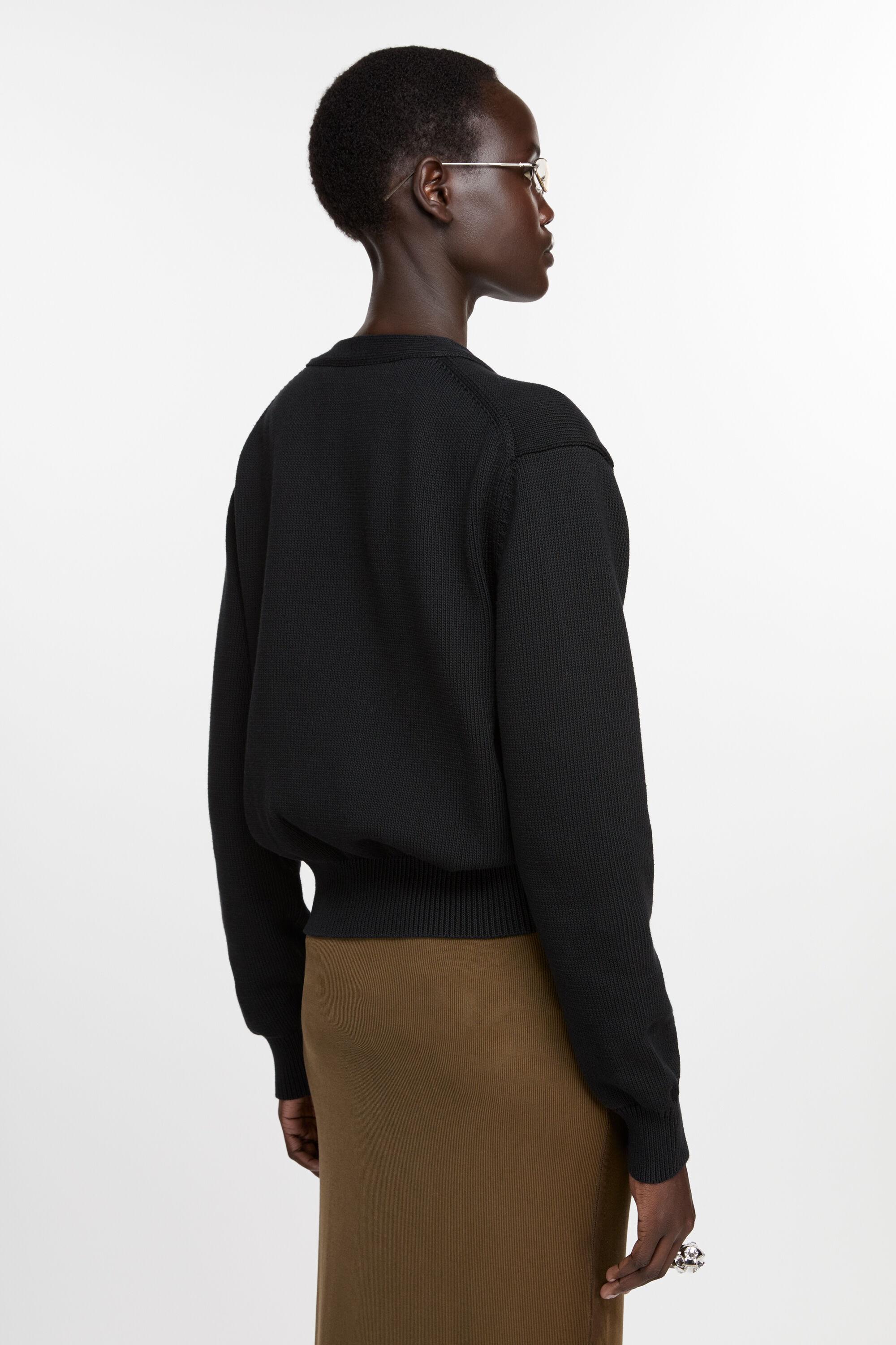 Cardigan v-neckline - Black - 3