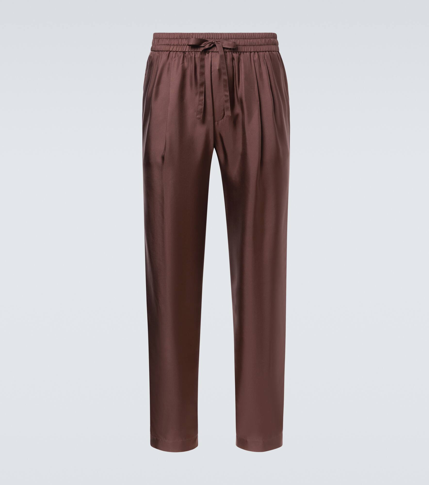 Silk twill tapered pants - 1