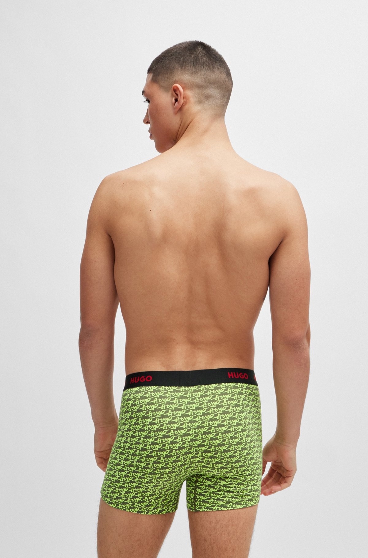 THREE-PACK OF STRETCH-COTTON BOXER BRIEFS WITH LOGO WAISTBANDS - 3