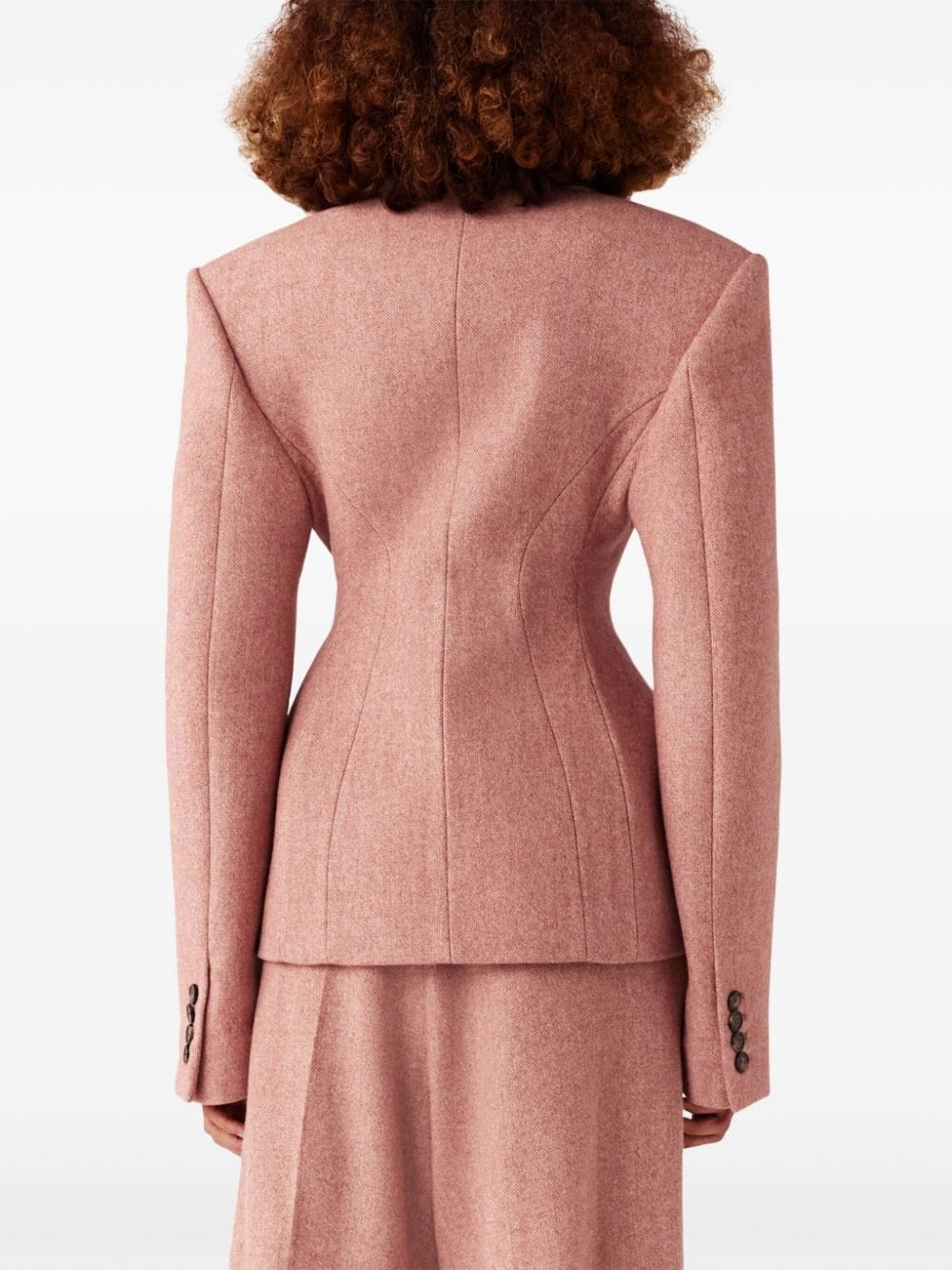 double-breasted moulded blazer - 4