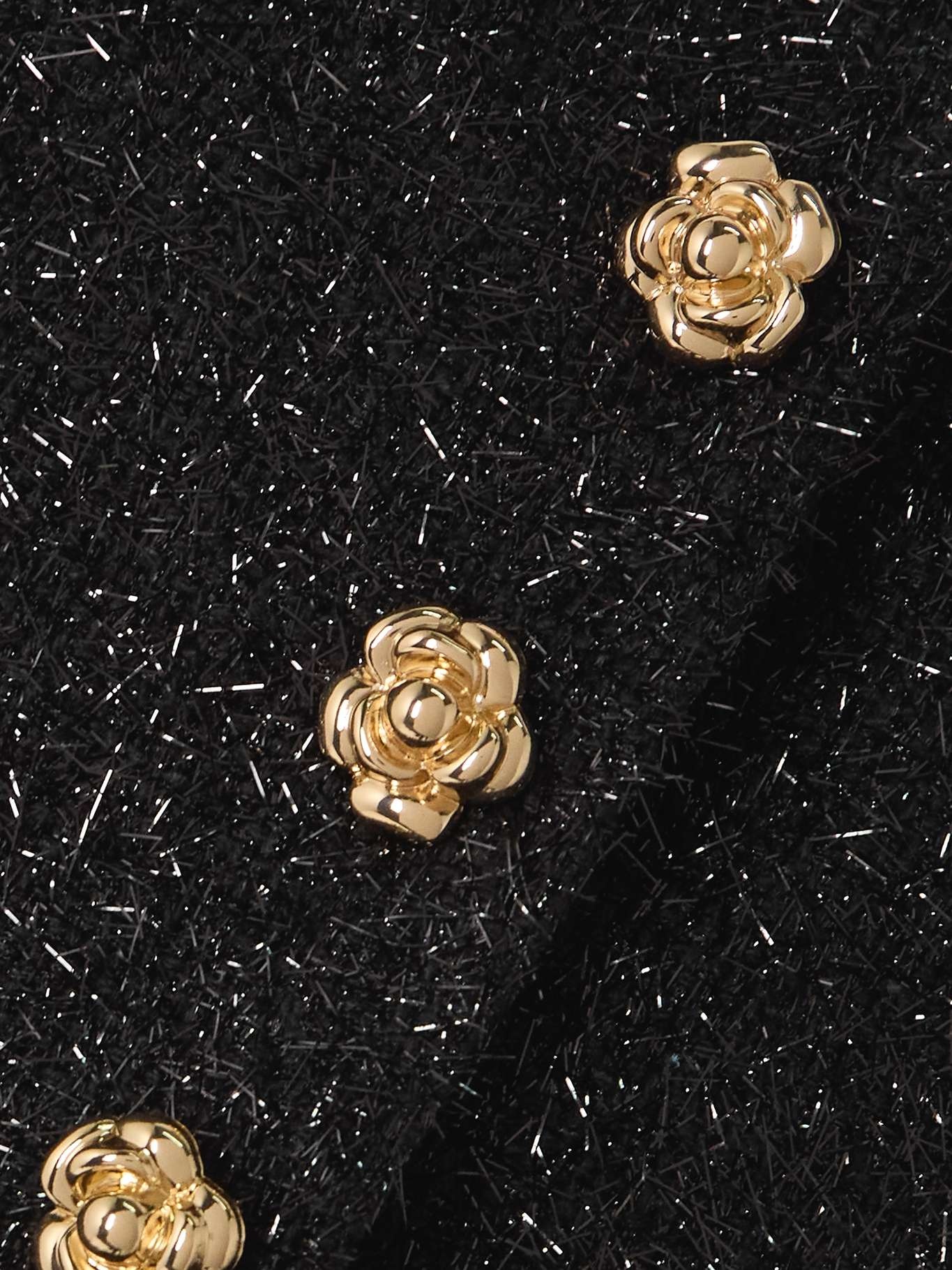 self-portrait☆Button-embellished peplum jumpsuit【UK発】 SELF-PORTRAIT Button-embellished metallic bouclé and crepe