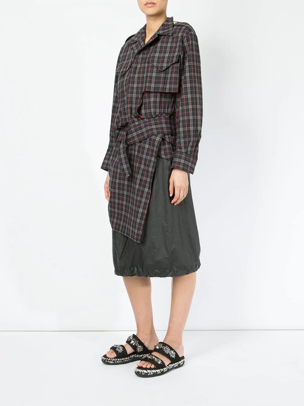 deconstructed plaid dress - 3