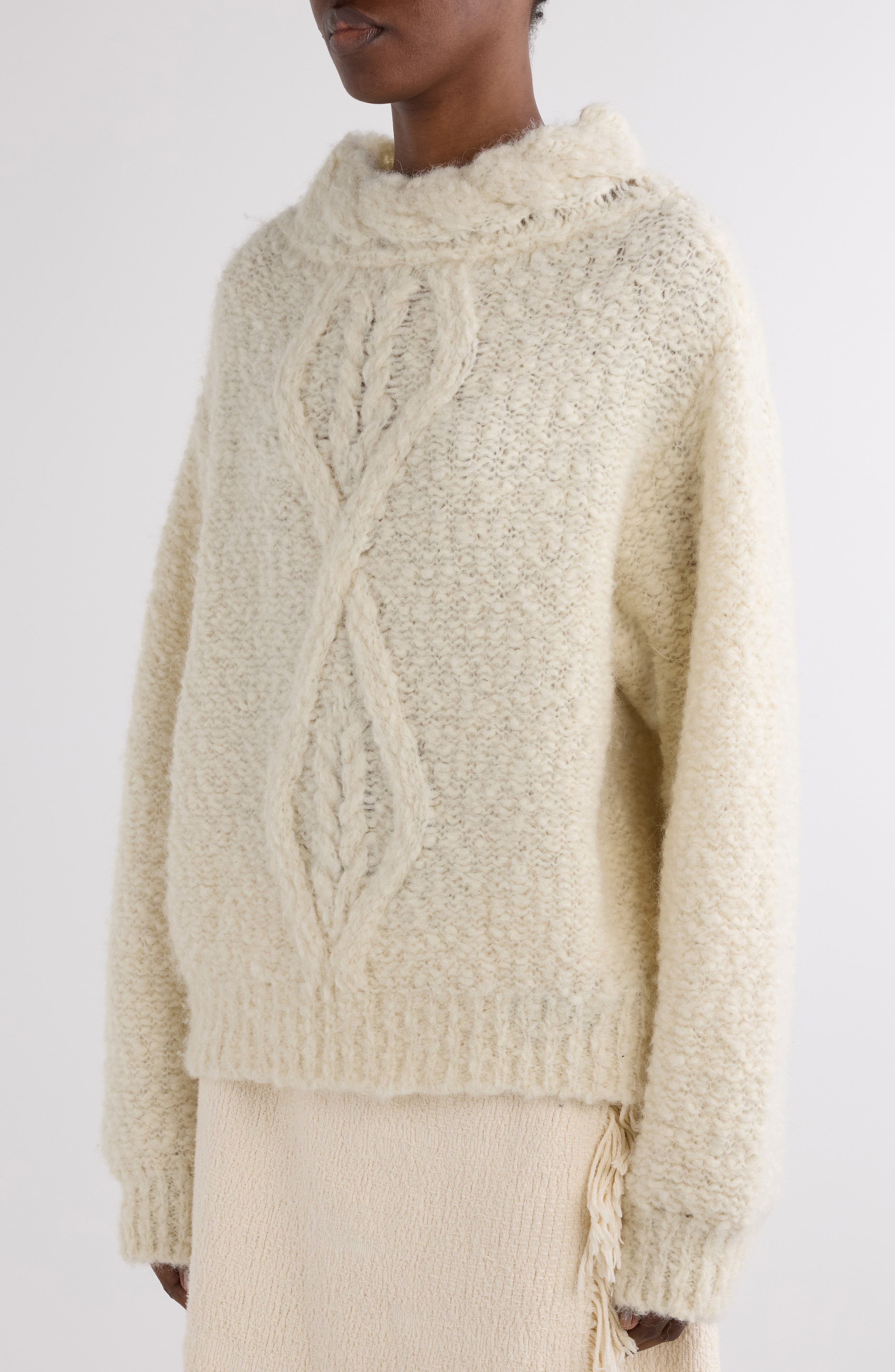 Isabel Marant Romane Alpaca Blend Sweater in Ecru at Nordstrom - 5