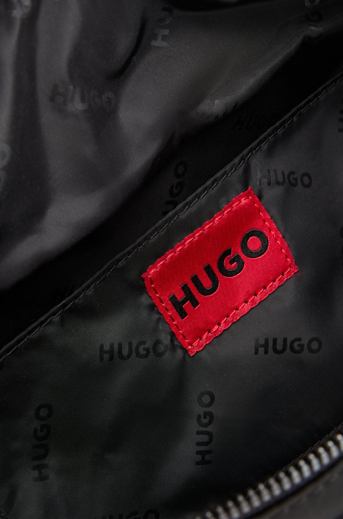 TWILL BELT BAG WITH METALLIC STACKED LOGO - 4
