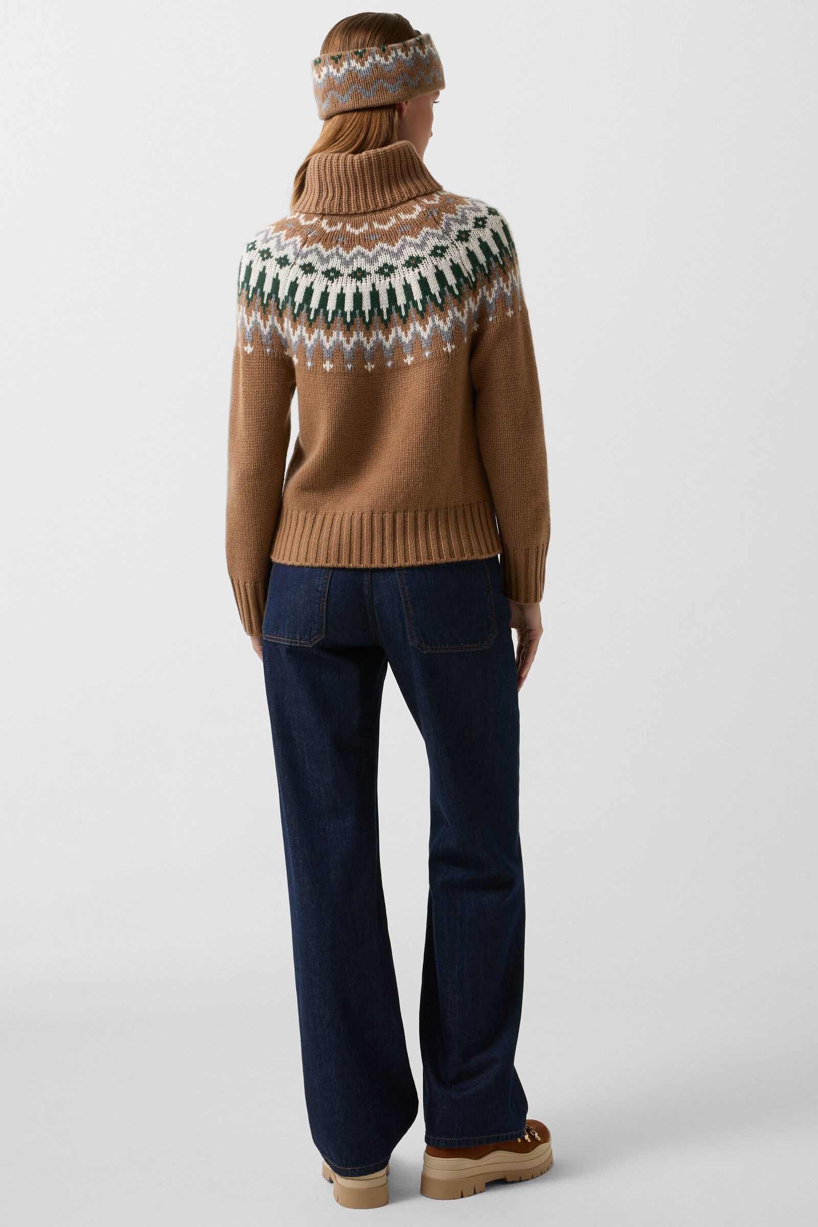 Norwegian pullover Ingrid in Hazel/Grey/Off-White - 3