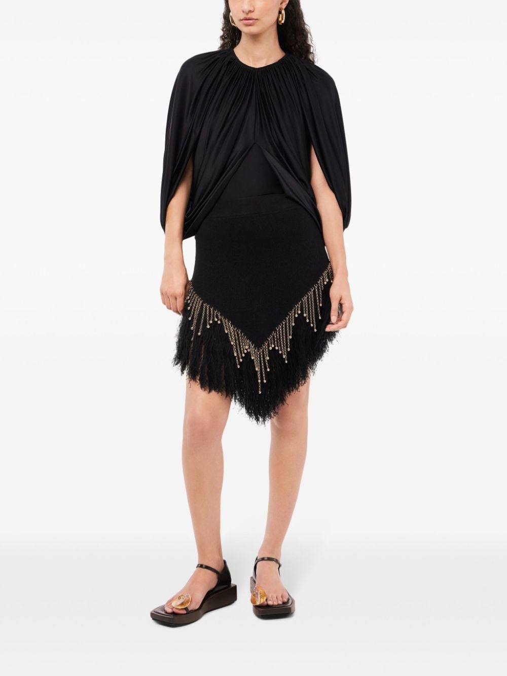 round-neck draped blouse - 2