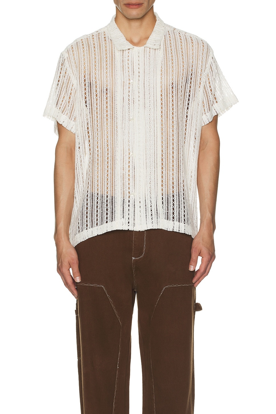 Meandering Lace Short Sleeve Shirt - 4