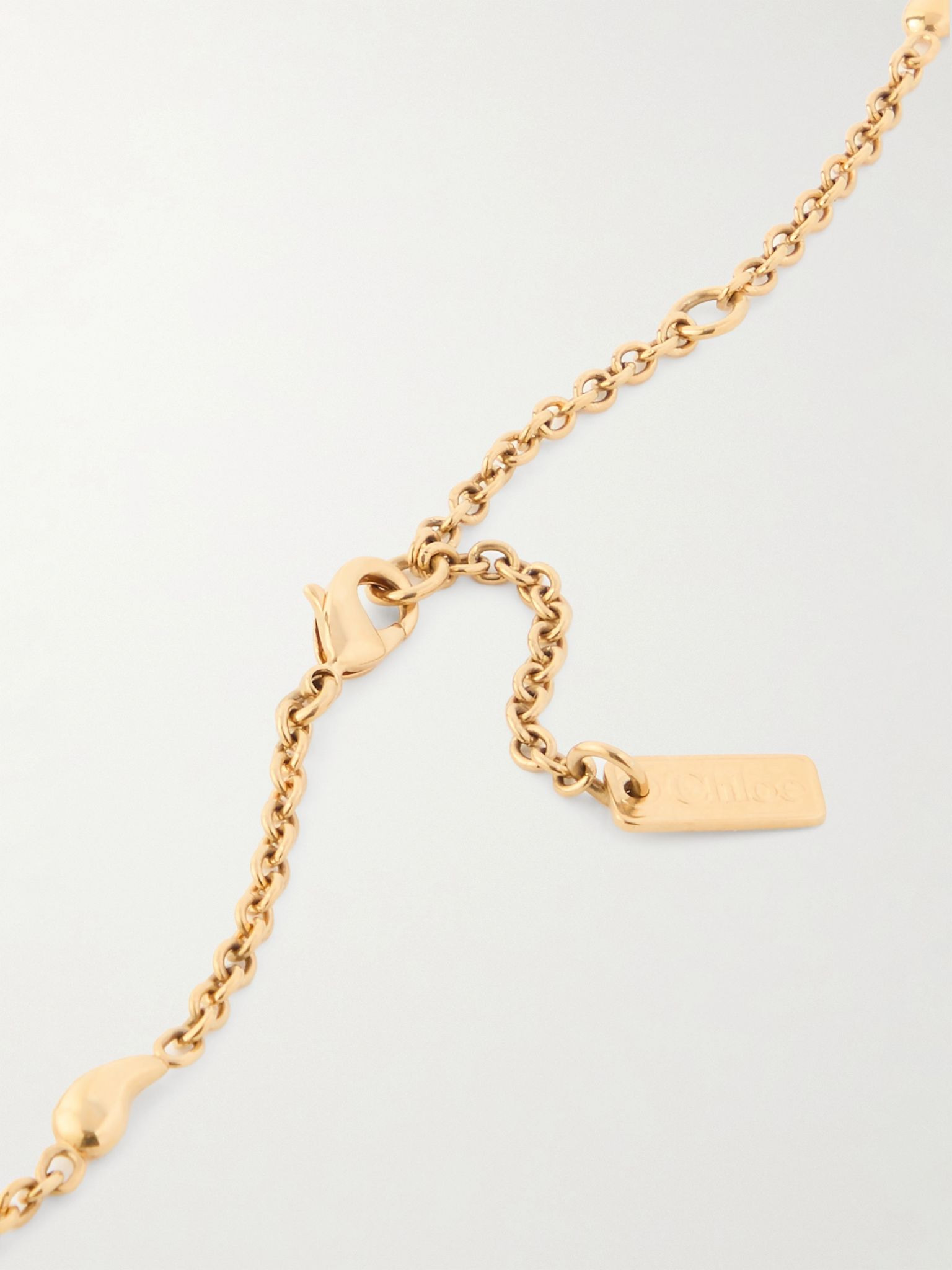 Gold-tone faux pearl necklace Gold - 3