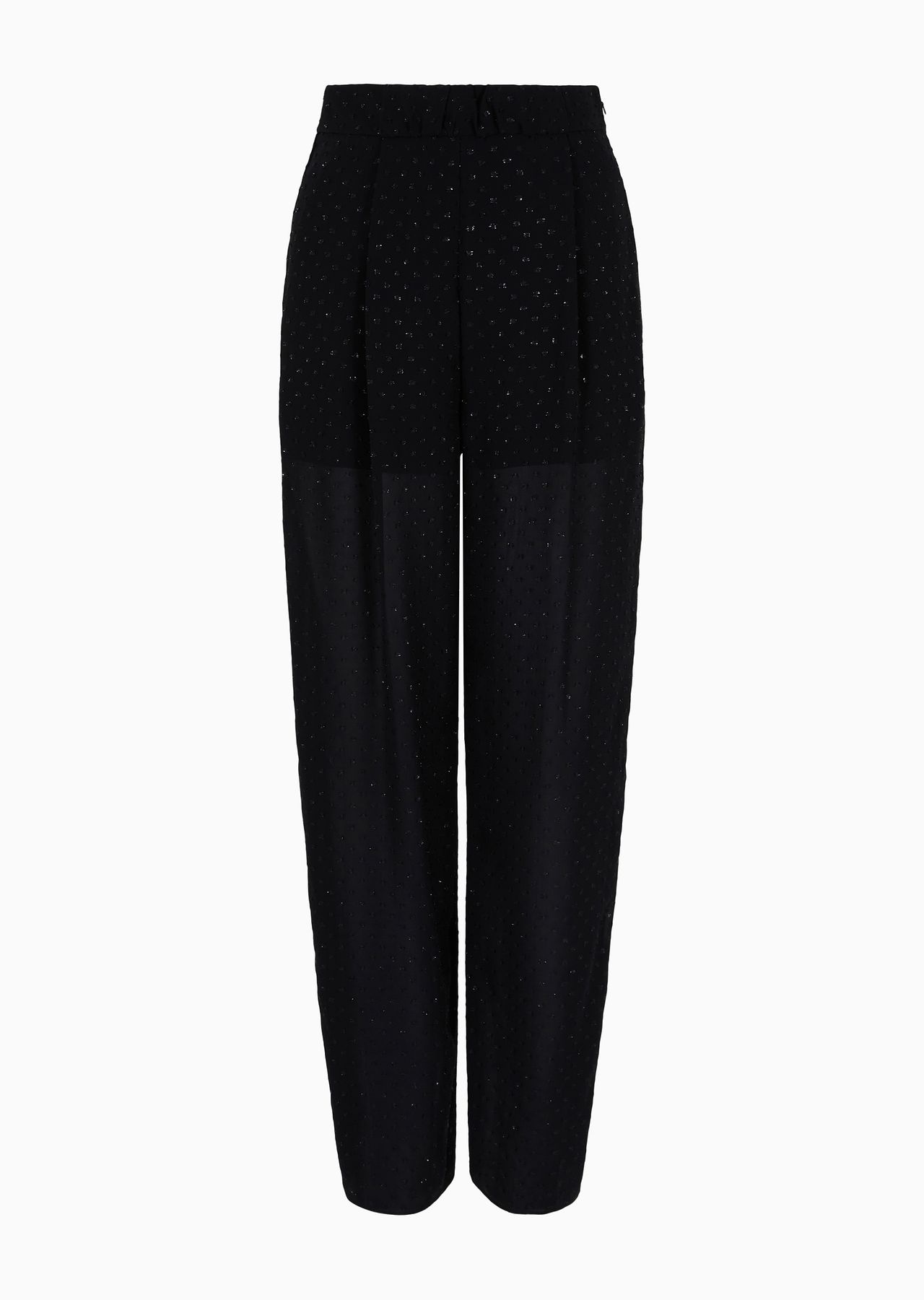 ASV trousers with pleats in viscose fil coupé with all-over lurex polka dots - 1