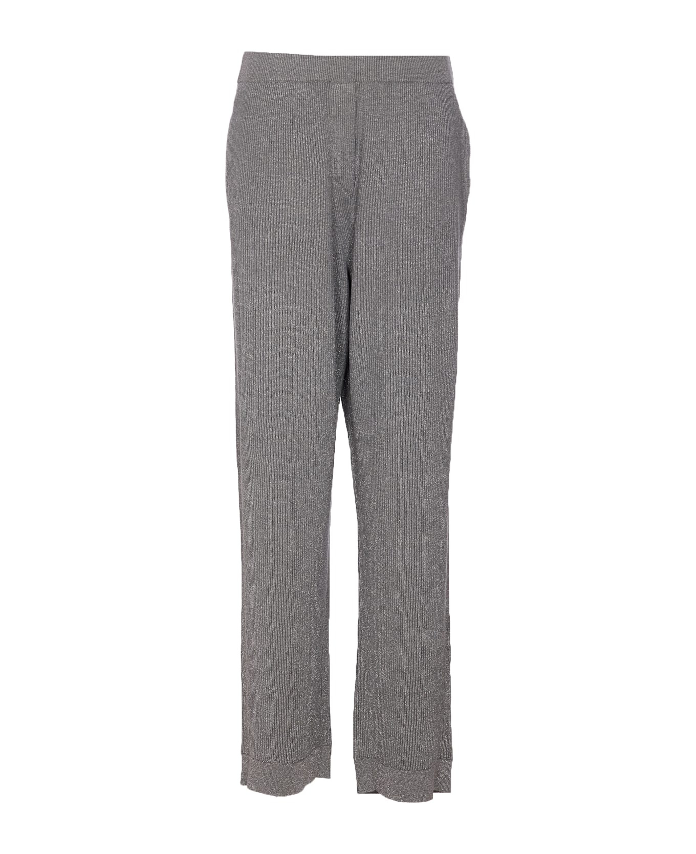 Vanise' Sparkling Knitted Trousers In English Rib - 1