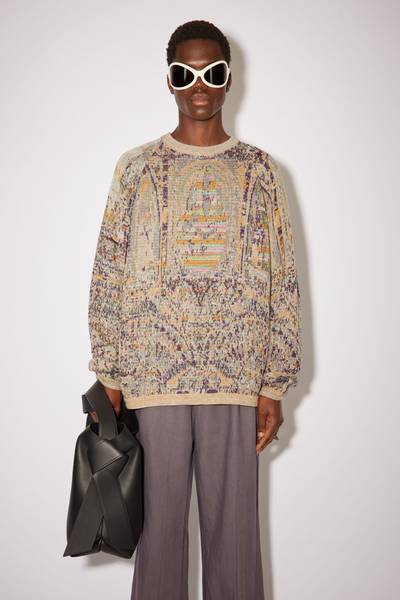 Acne Studios Crew neck sweater - Warm beige/multi outlook