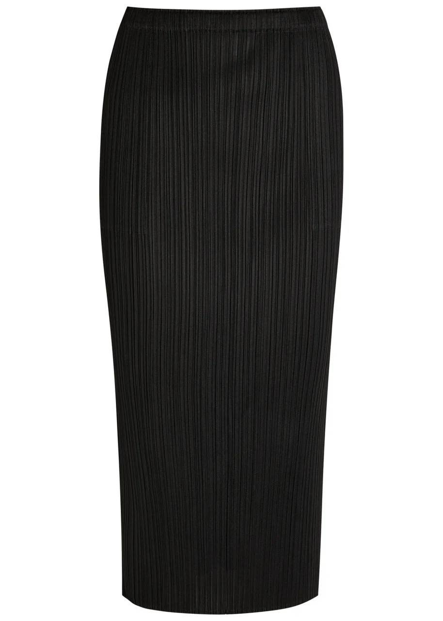 Pleats Please Issey Miyake Pleated Woven Midi Skirt - 1