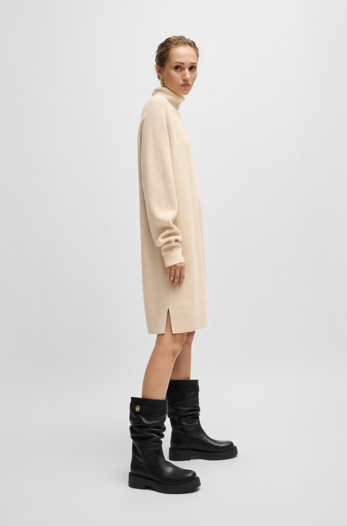 ROLLNECK SWEATER DRESS IN WOOL AND CASHMERE - 6