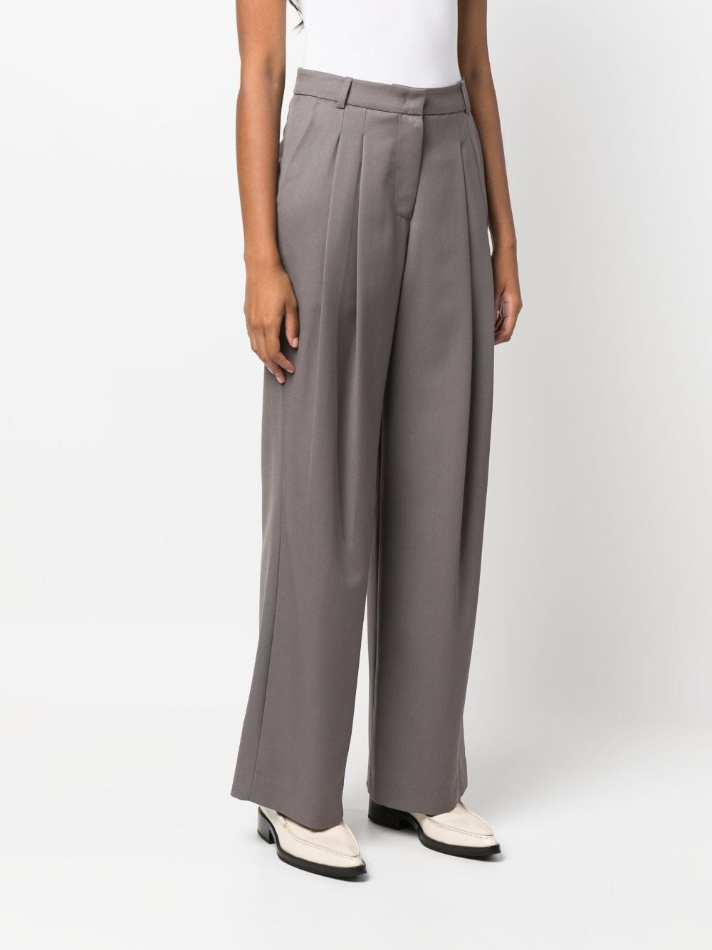 pleated high-waist trousers - 3