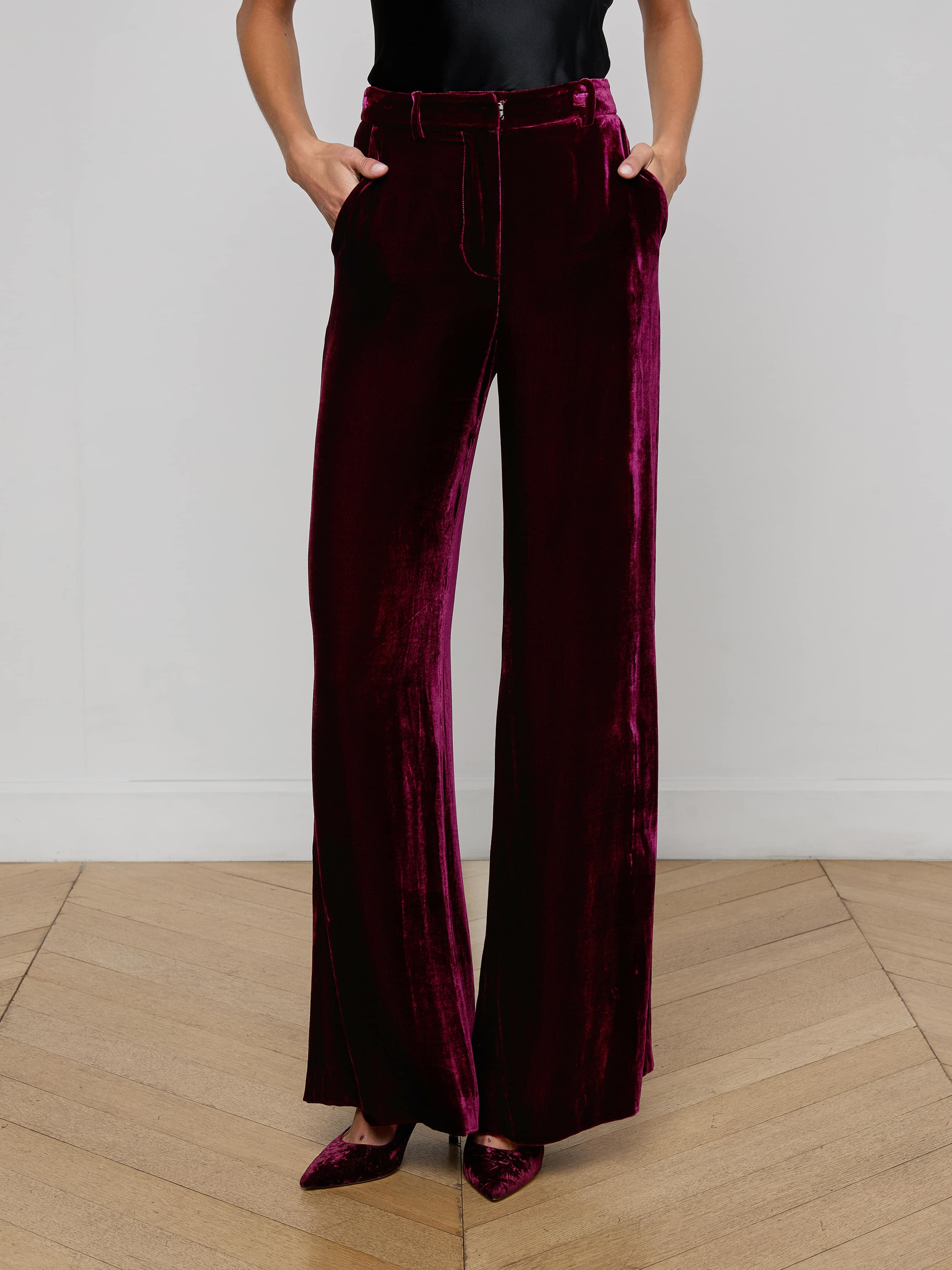 Pilar Velvet Wide-Leg Pant - 3
