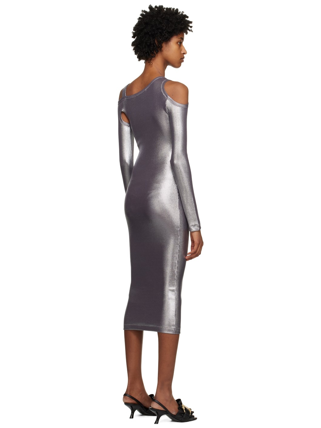 Silver Baroque Buckle Midi Dress - 3