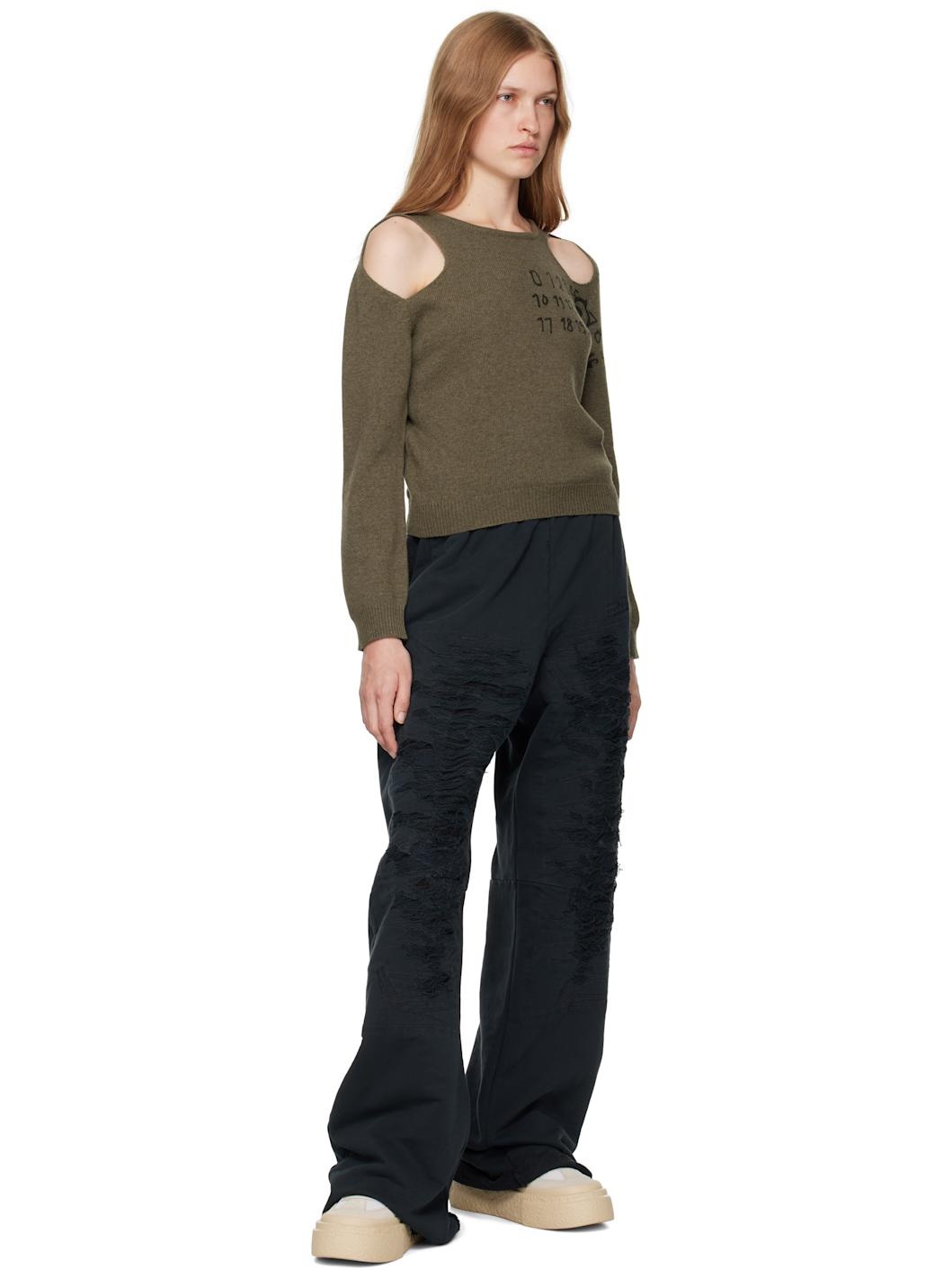Khaki Cut Outs Sweater - 4