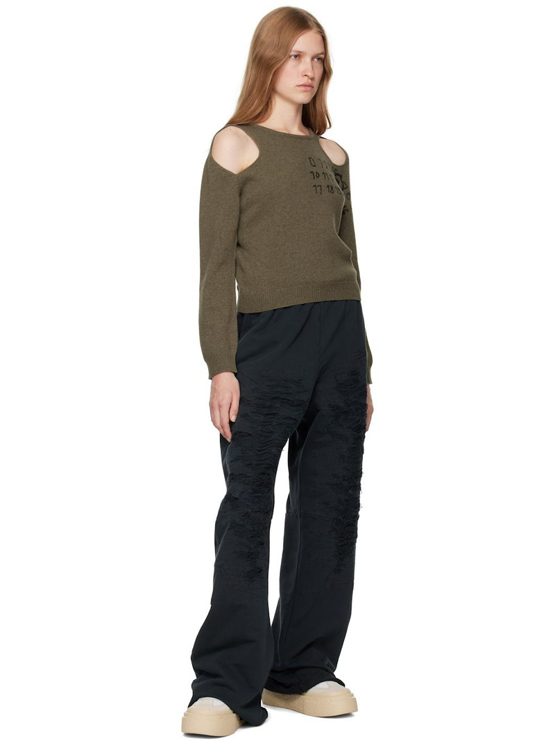 MM6 Maison Margiela Khaki Cut Outs Sweater outlook