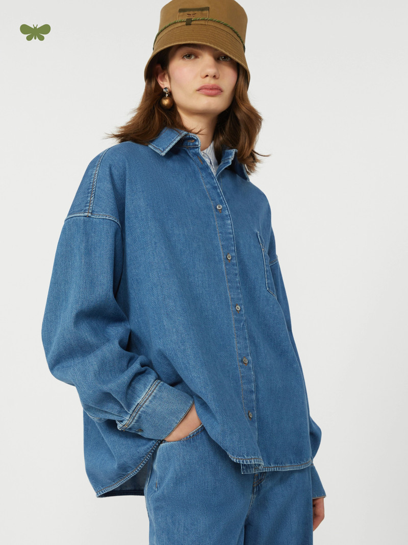 FOGGIA Cotton denim shirt - NAVY 5