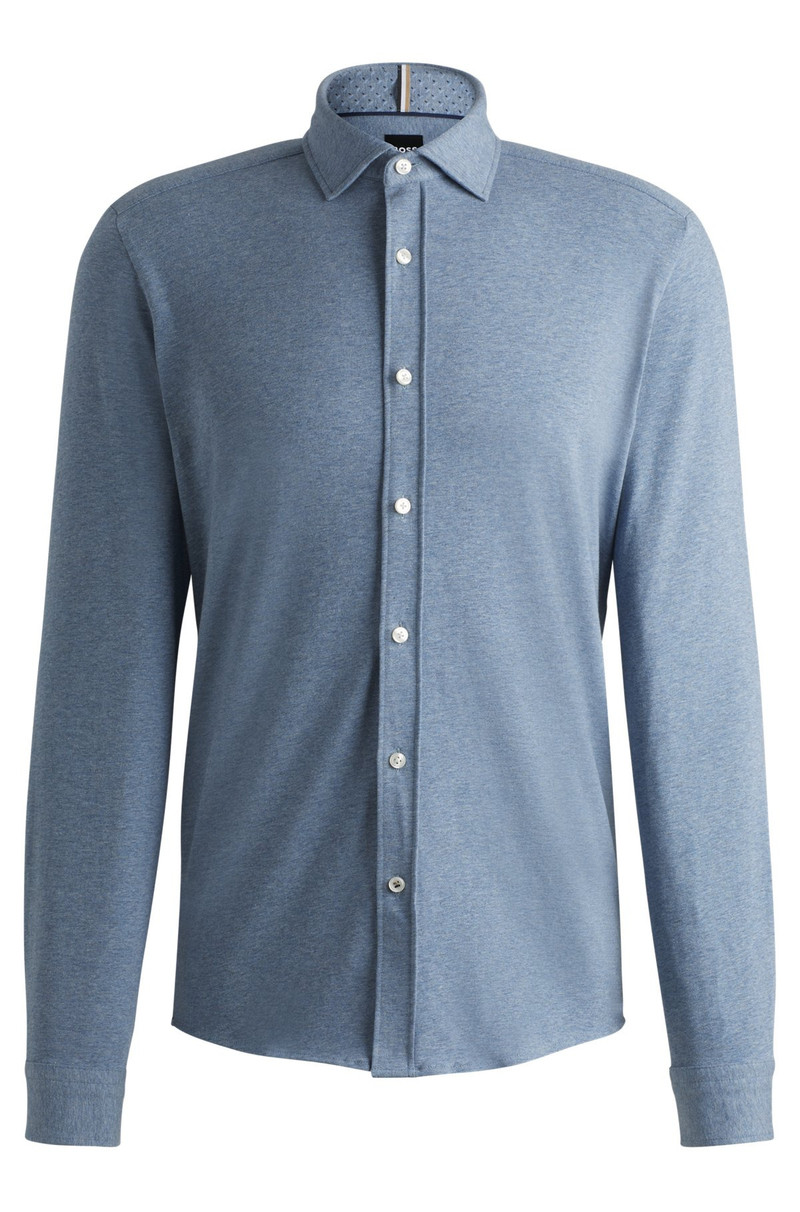 SLIM-FIT SHIRT IN STRETCH-COTTON JERSEY 1
