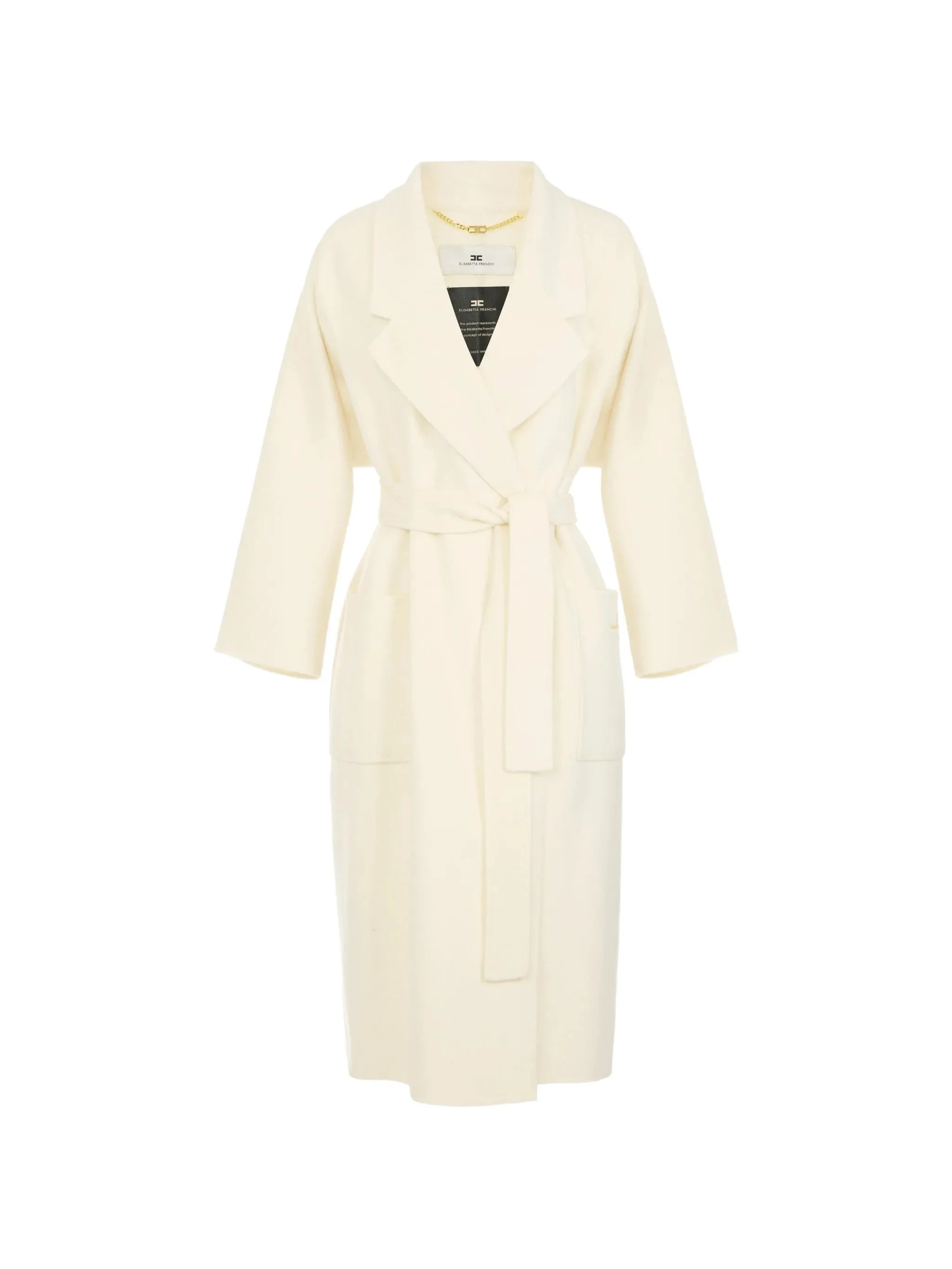 Elisabetta Franchi Coat In Wool Double Cloth - 1
