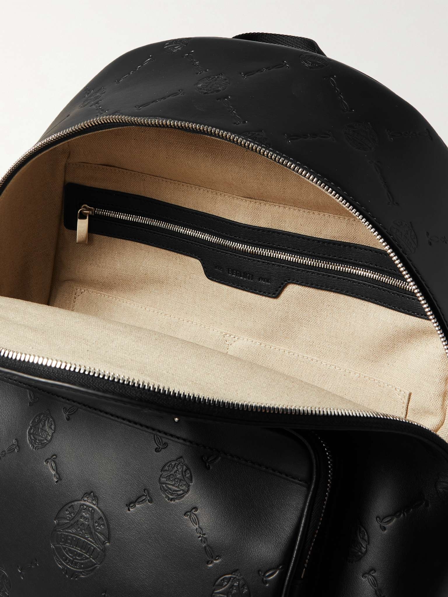 Logo-Debossed Leather Backpack - 3