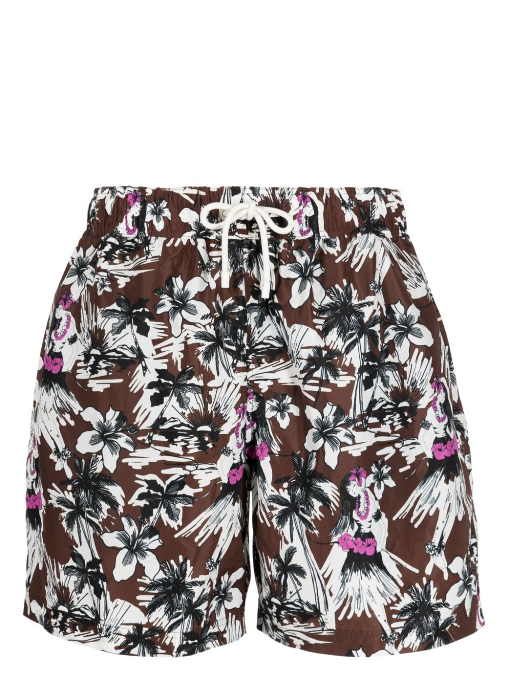 Hula floral-motif swim shorts - 1