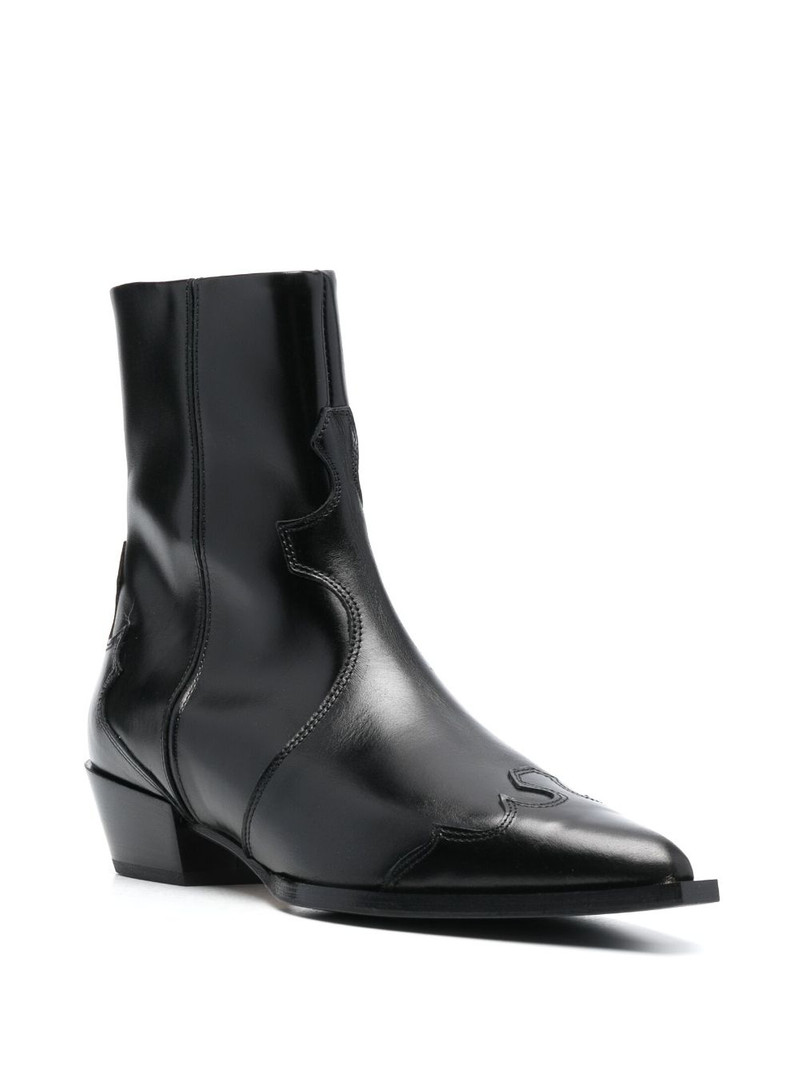 Aeyde Alby 30mm pointed-toe leather boots outlook