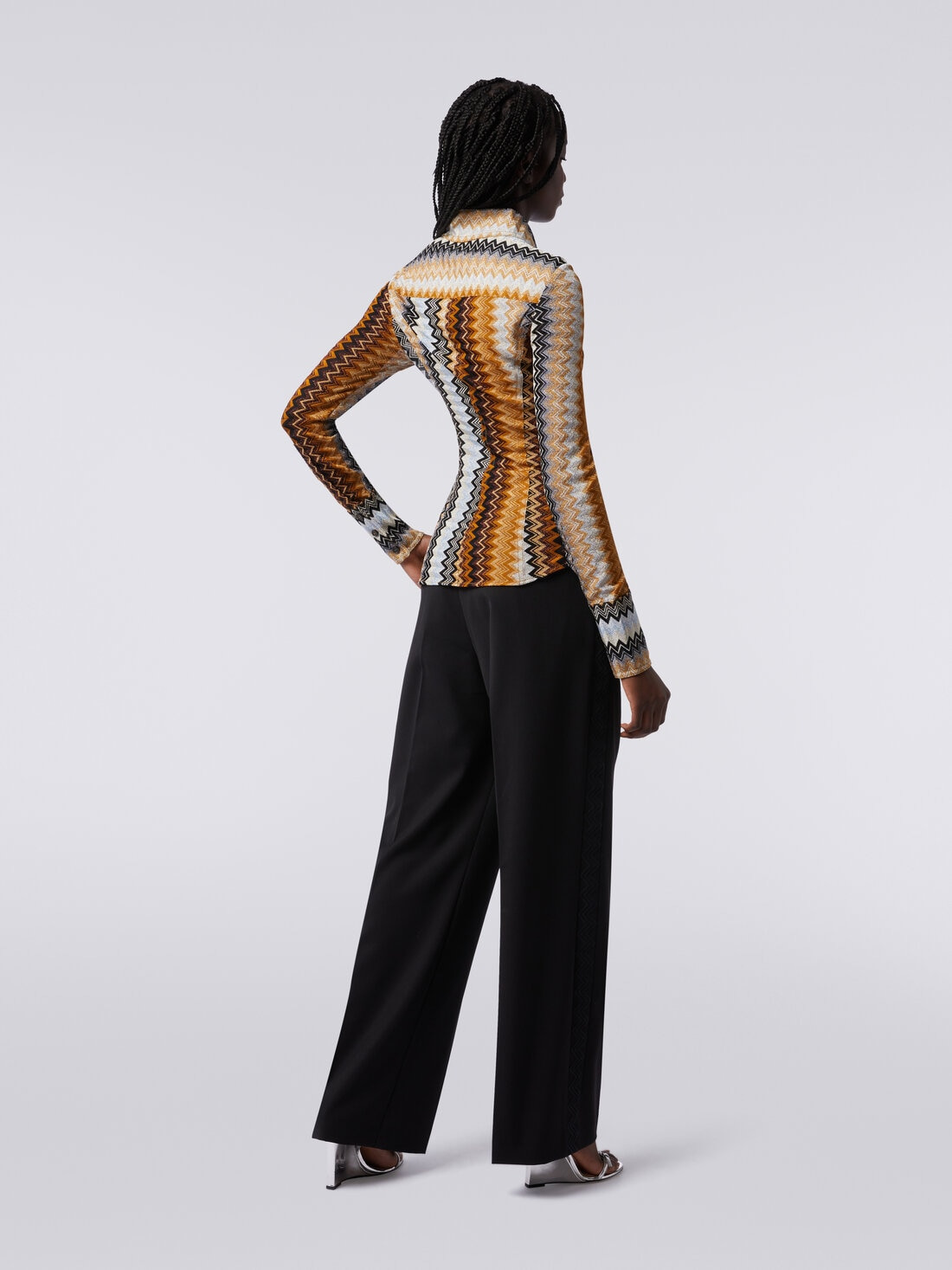 Viscose chevron shirt with lurex - 4