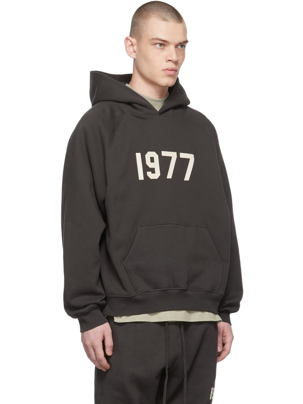 ESSENTIALS 1977 ブラックパーカーM ESSENTIALS Black '1977' Hoodie | REVERSIBLE