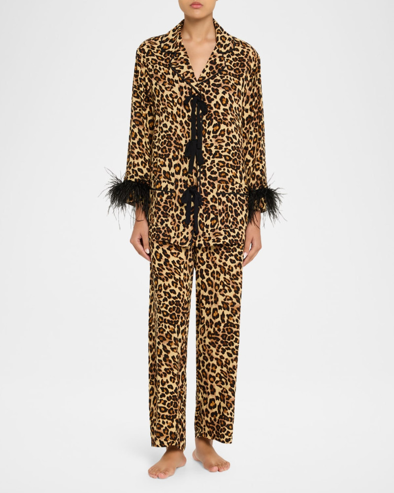 SLEEPER Leopard-Print Viscose Pajama Set outlook