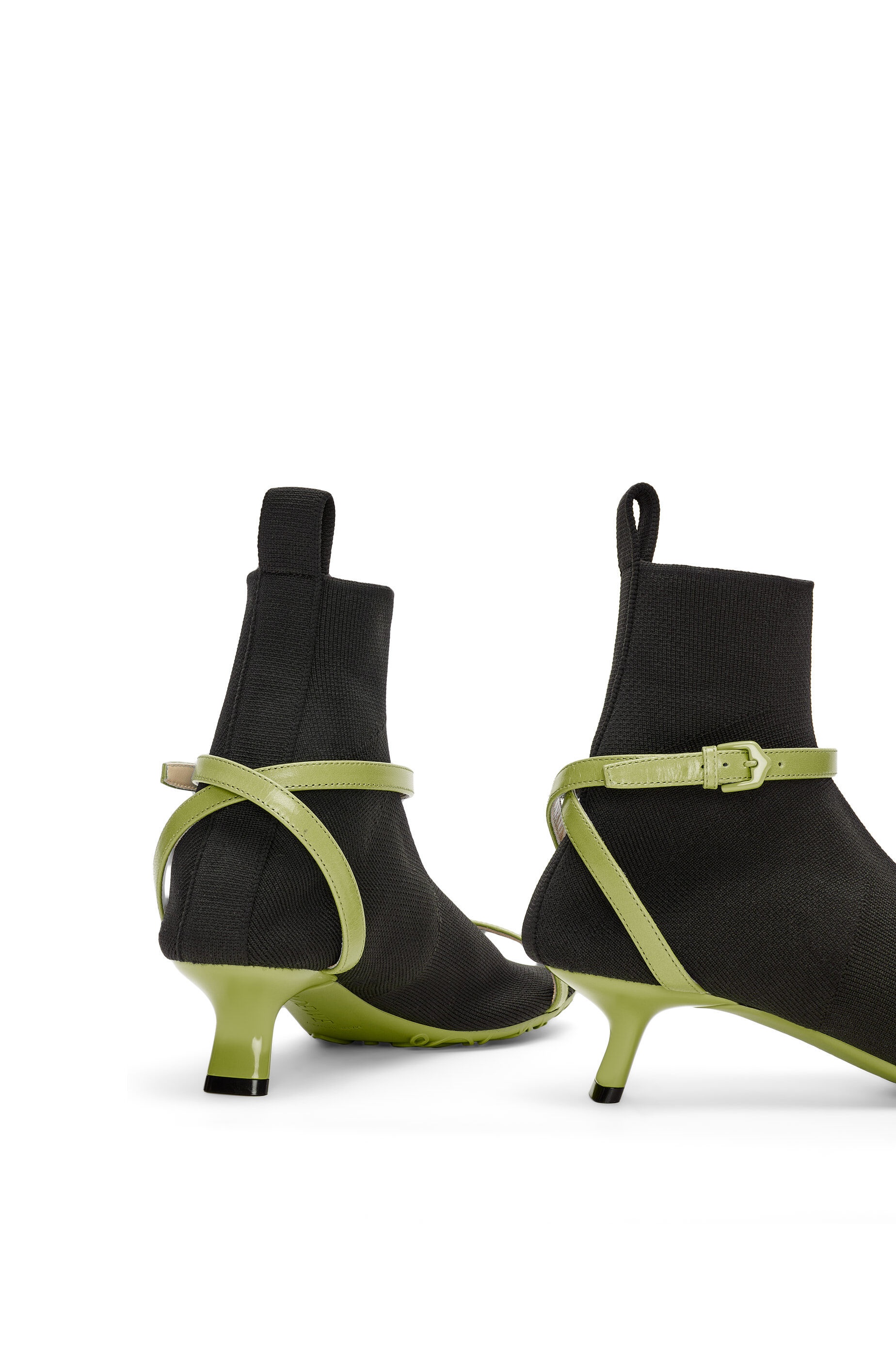 Kitten Heel sock boot in technical knit and lambskin - 5