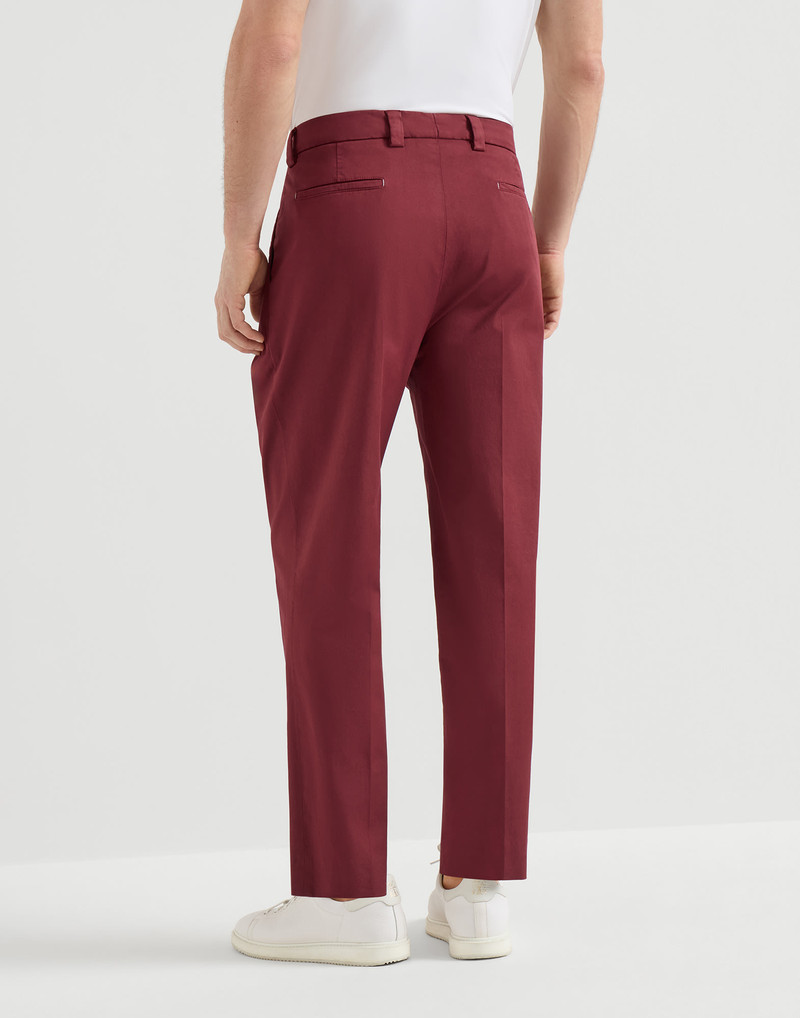 Garment-dyed trousers in American Pima cotton comfort gabardine with tee holder 3